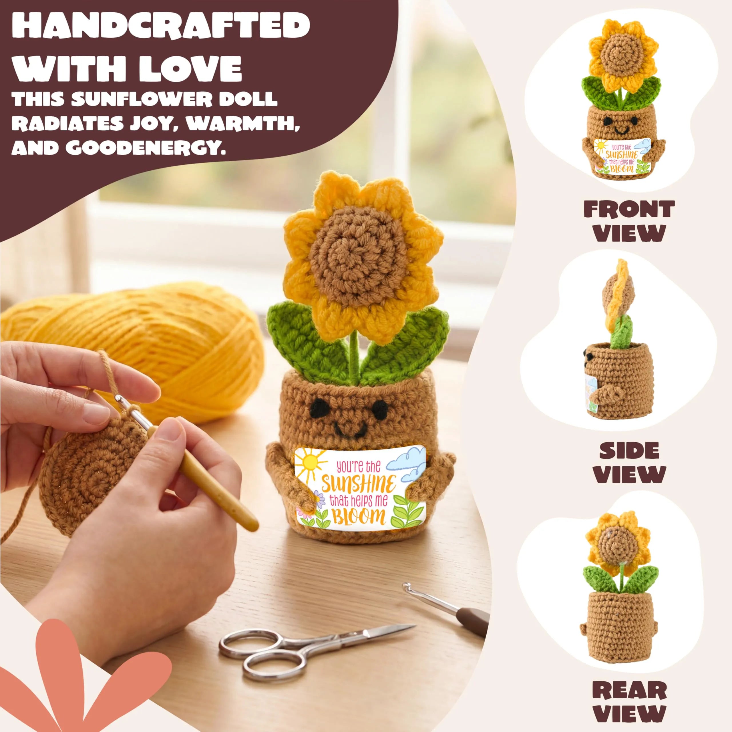 JOYIN Mini Sunflower Doll with Card, Funny Gift for Mom or Dad