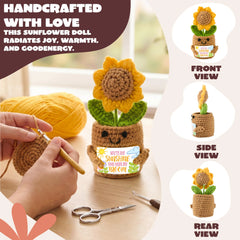JOYIN Mini Sunflower Doll with Card, Funny Gift for Mom or Dad