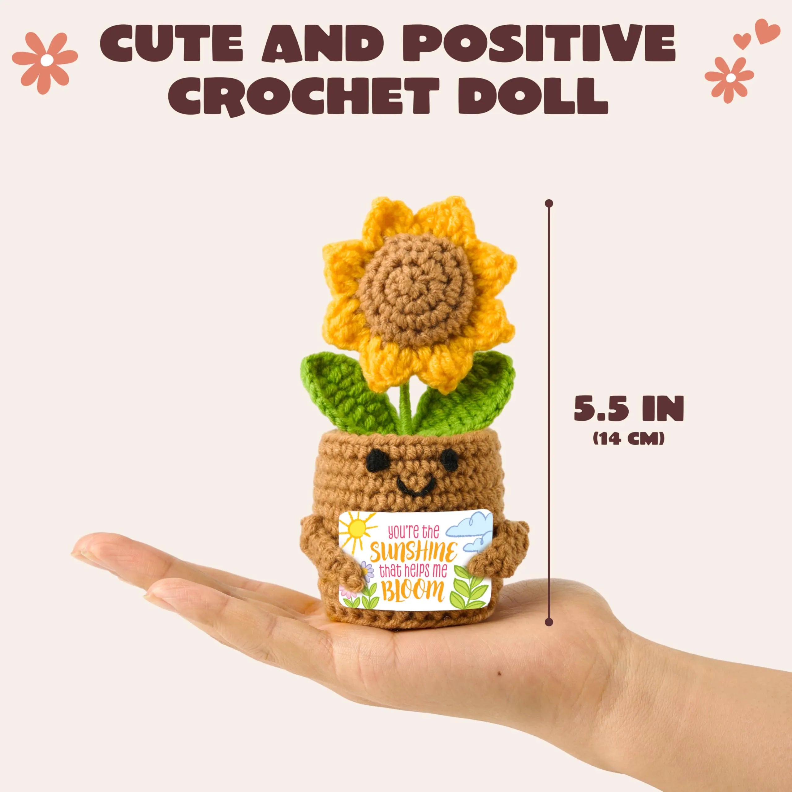 JOYIN Mini Sunflower Doll with Card, Funny Gift for Mom or Dad