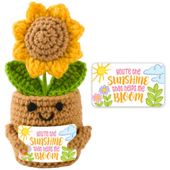 JOYIN Mini Sunflower Doll with Card, Funny Gift for Mom or Dad
