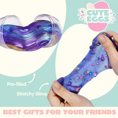 Joyin 12 Pcs Prefilled Easter Eggs with Galaxy Slime & Toys