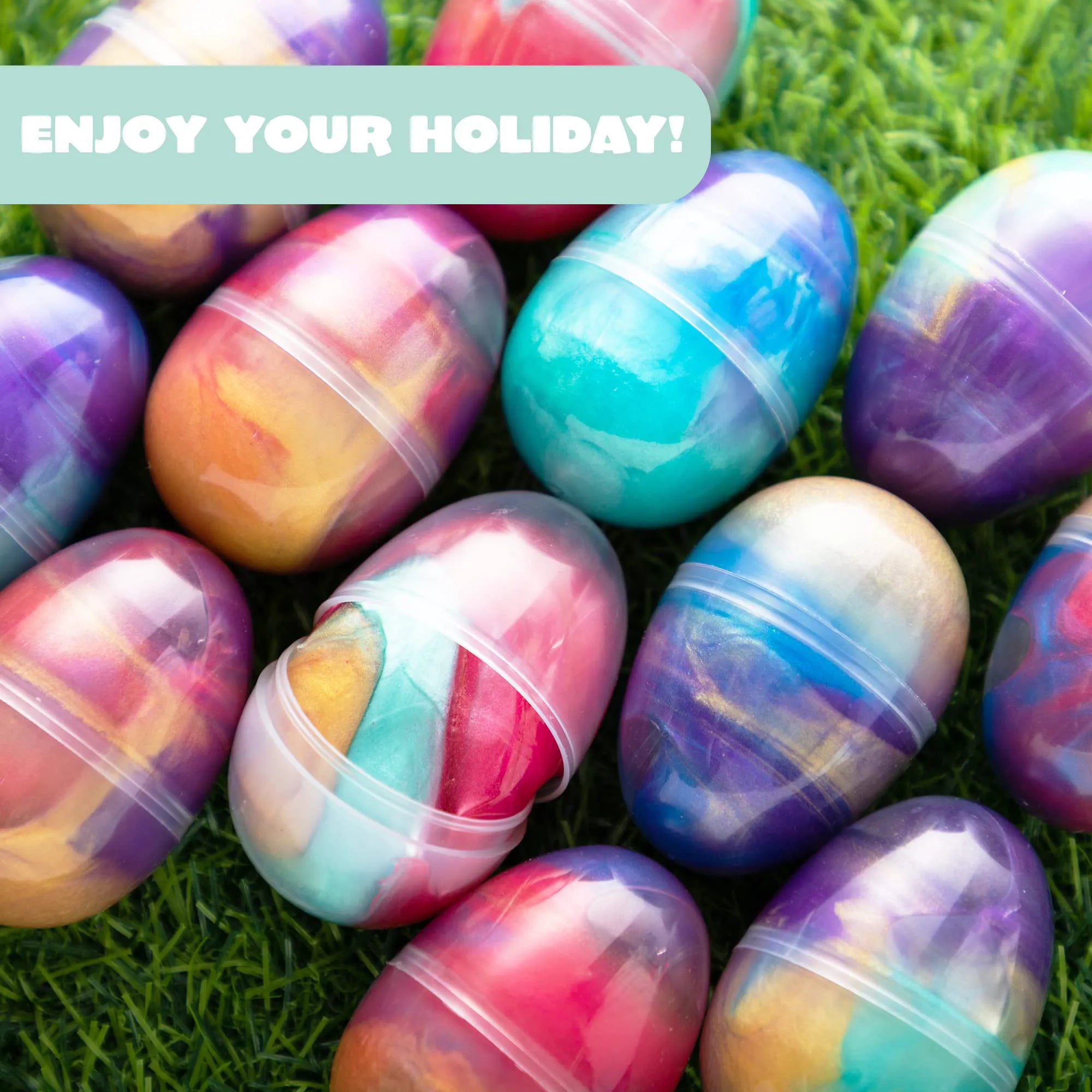 Joyin 12 Pcs Prefilled Easter Eggs with Galaxy Slime & Toys