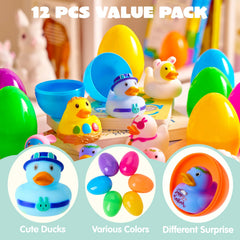 Joyin 12-Pack Prefilled Easter Eggs with Rubber Ducks