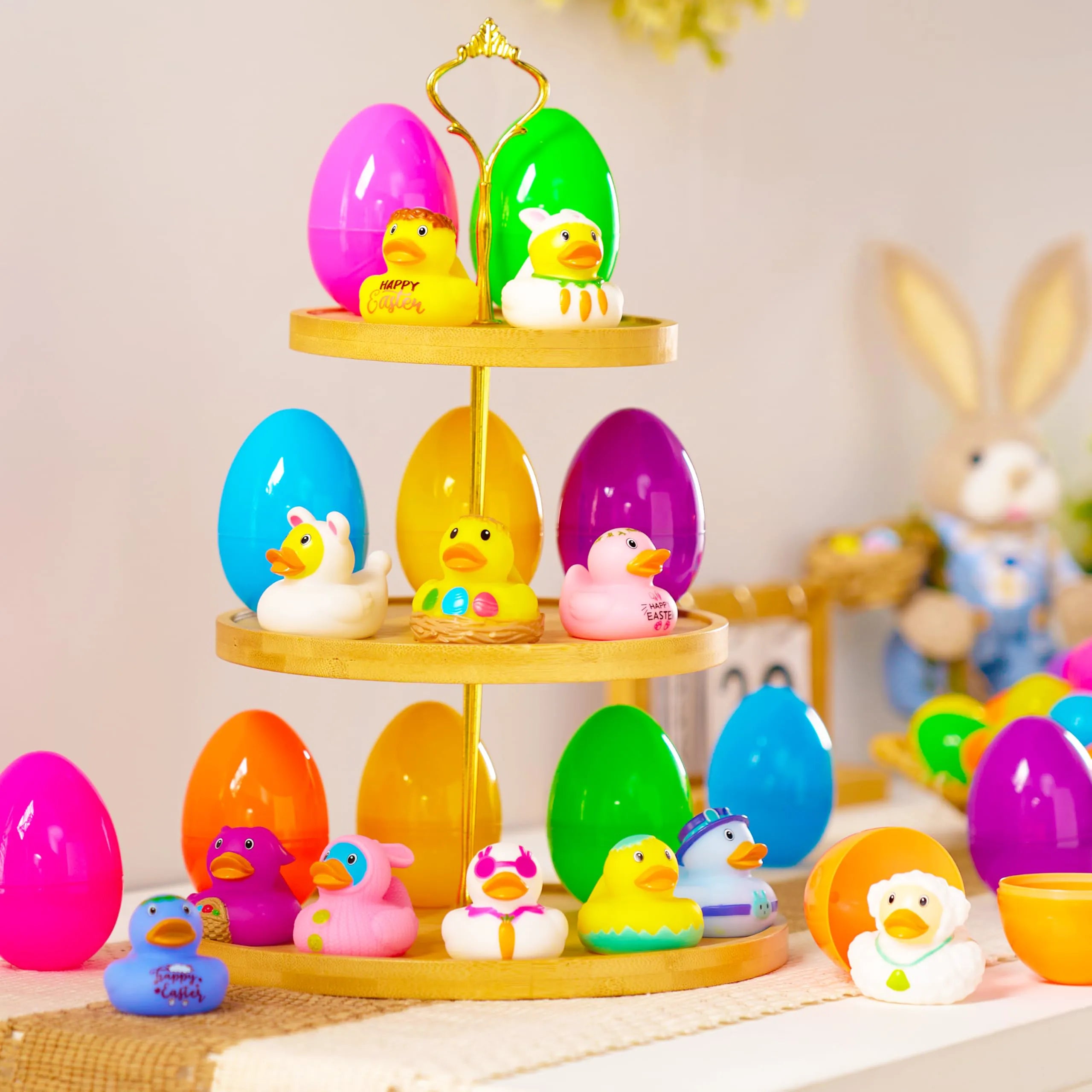 Joyin 12-Pack Prefilled Easter Eggs with Rubber Ducks