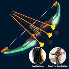 Kids LED Light-Up Archery Toy Set with Suction Cup Arrows, Target & Arrow Case