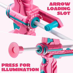 Kids LED Light-Up Archery Toy Set with Suction Cup Arrows, Target & Arrow Case