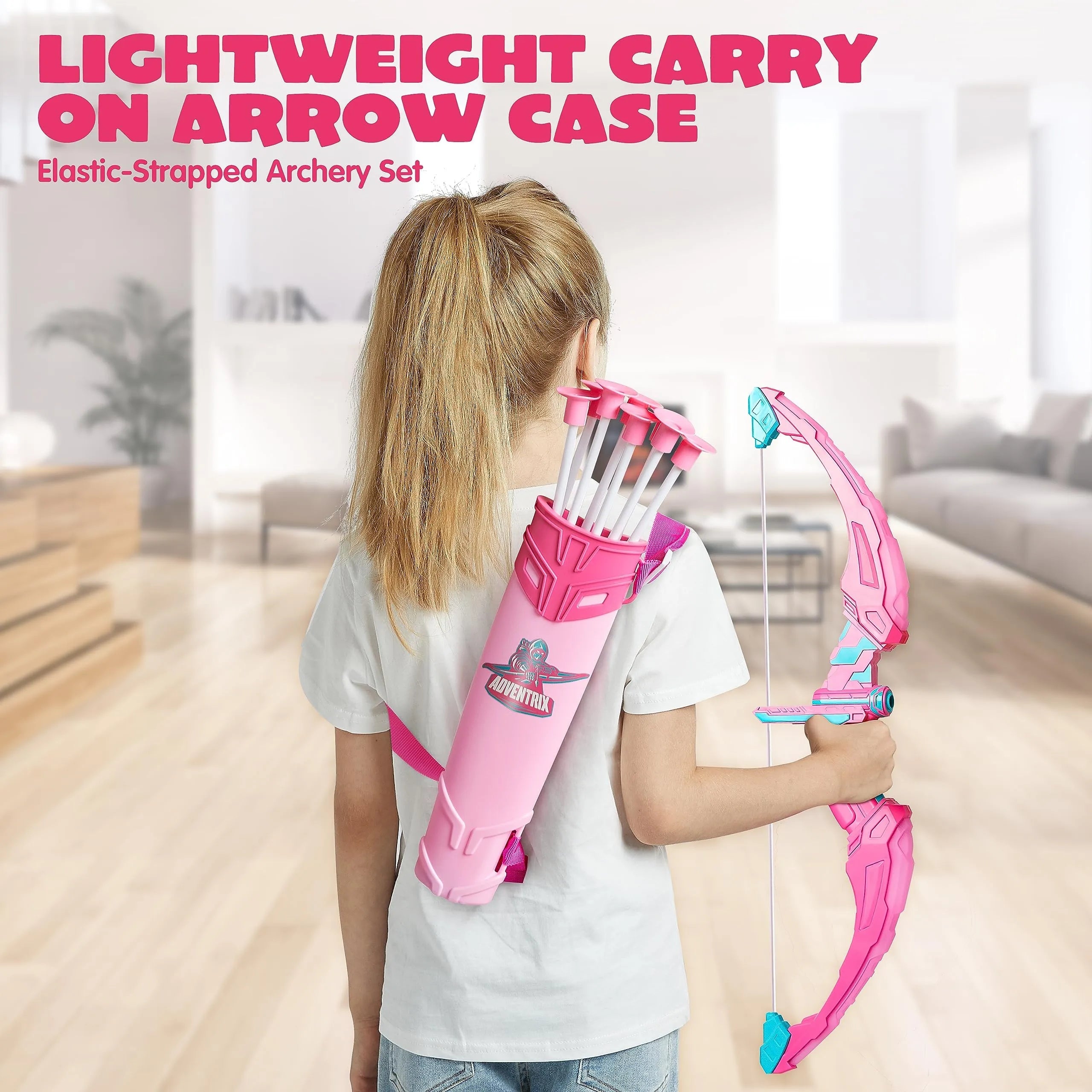 Kids LED Light-Up Archery Toy Set with Suction Cup Arrows, Target & Arrow Case