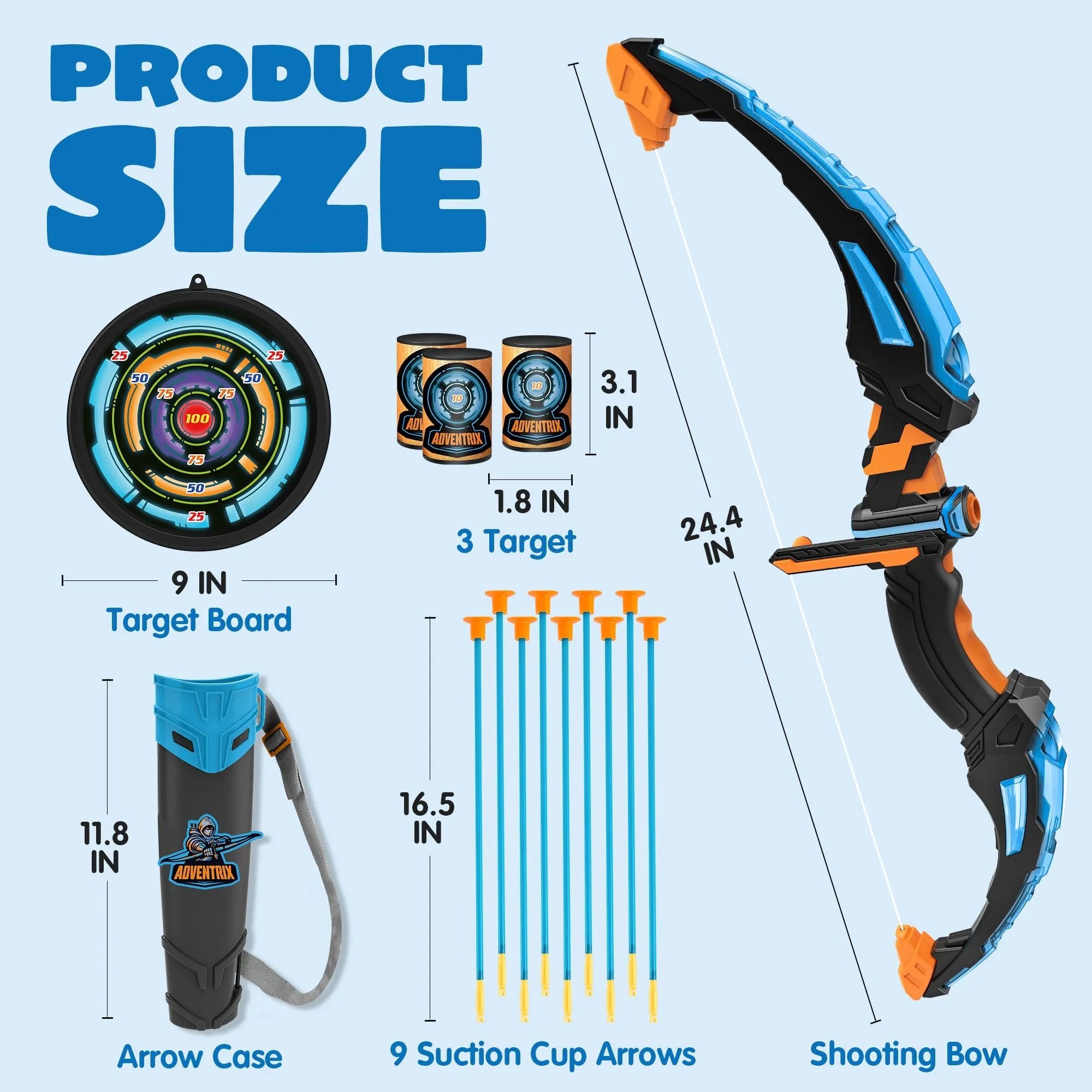 Kids LED Bow and Arrow Light-Up Archery Toy Set