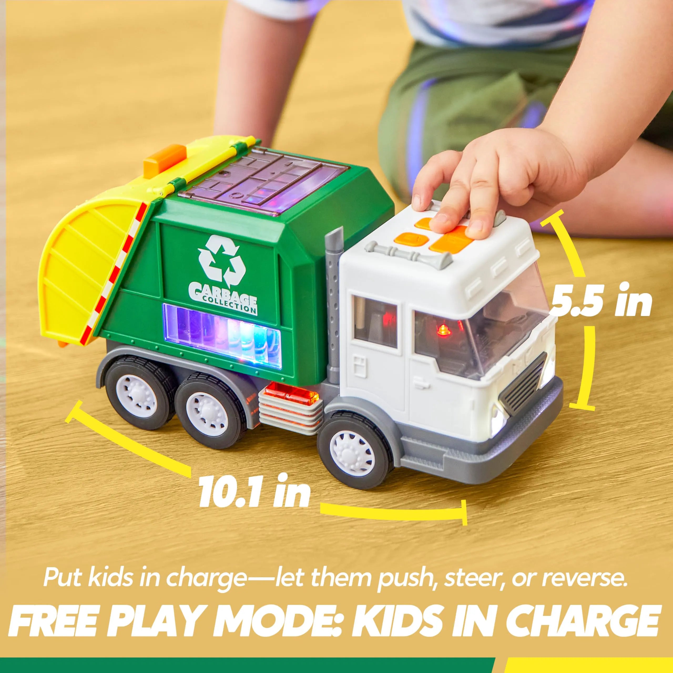 LED Garbage Truck Toy Set with Lights & Sounds