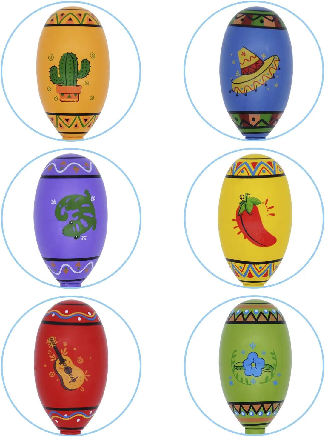 Mini Wooden Fiesta Maracas (24 Pack)