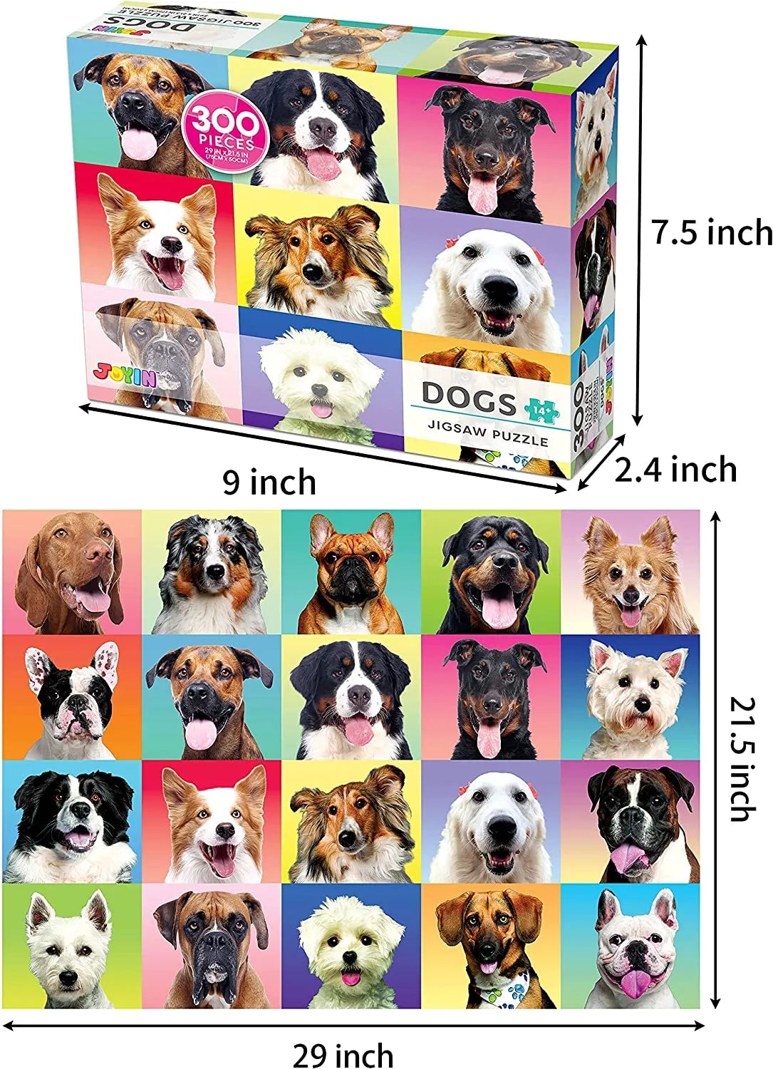 Multicolor Dogs Jigsaw Puzzle, 300 Pieces