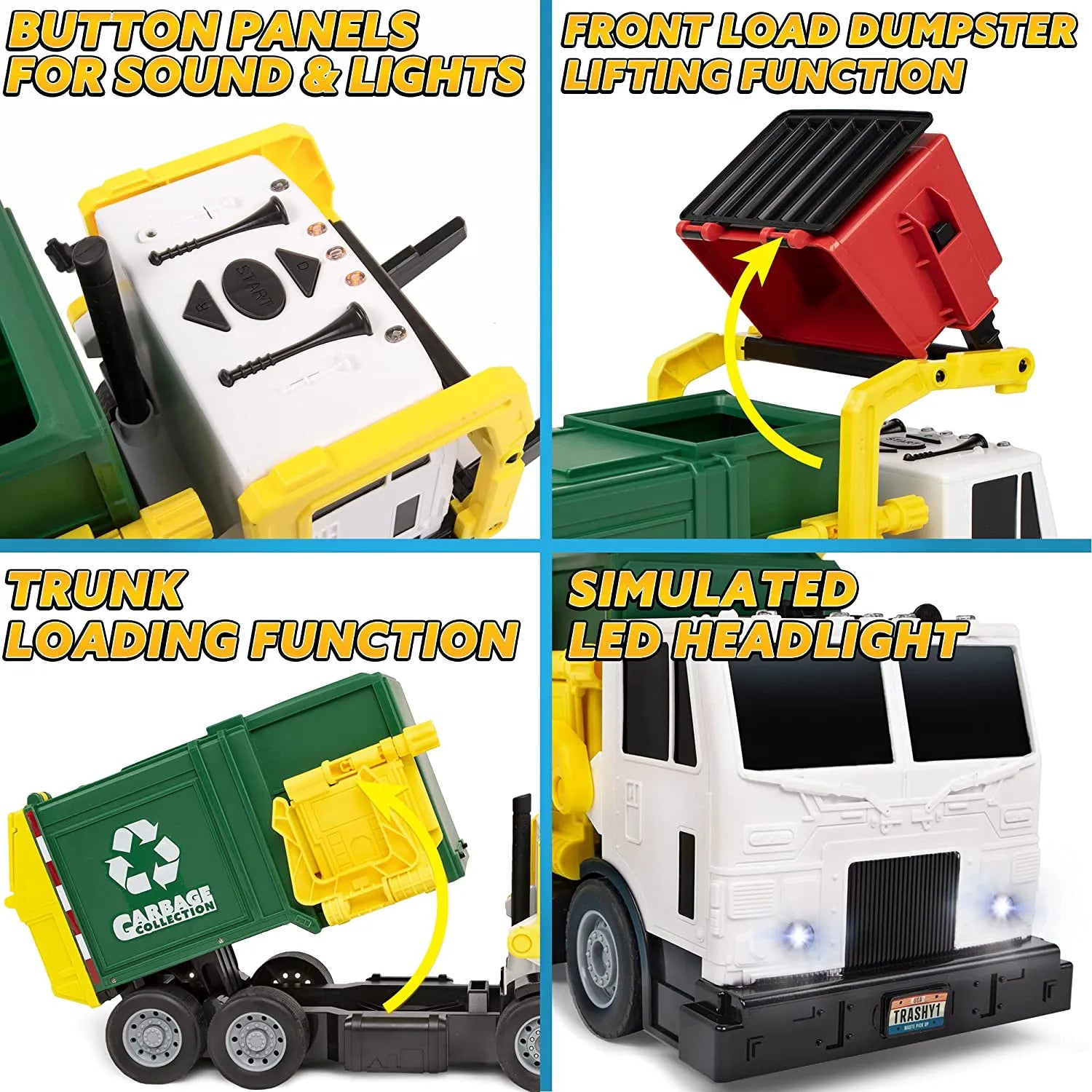 PLAY-ACT Large Garbage Truck Toy