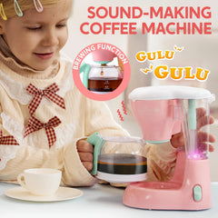 Pink Pretend Play Kitchen Appliances Toy Set with Coffee Maker, Mixer, and Toaster