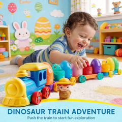 Montessori Dinosaur Number Train Toy - Counting & Matching Learning Toy with 9 Dinosaurs for Toddlers 1-3 Years