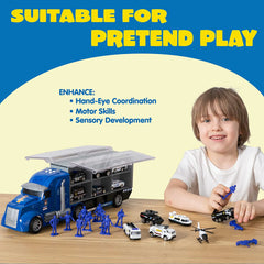 25-in-1 Police Carrier Truck Toy Set