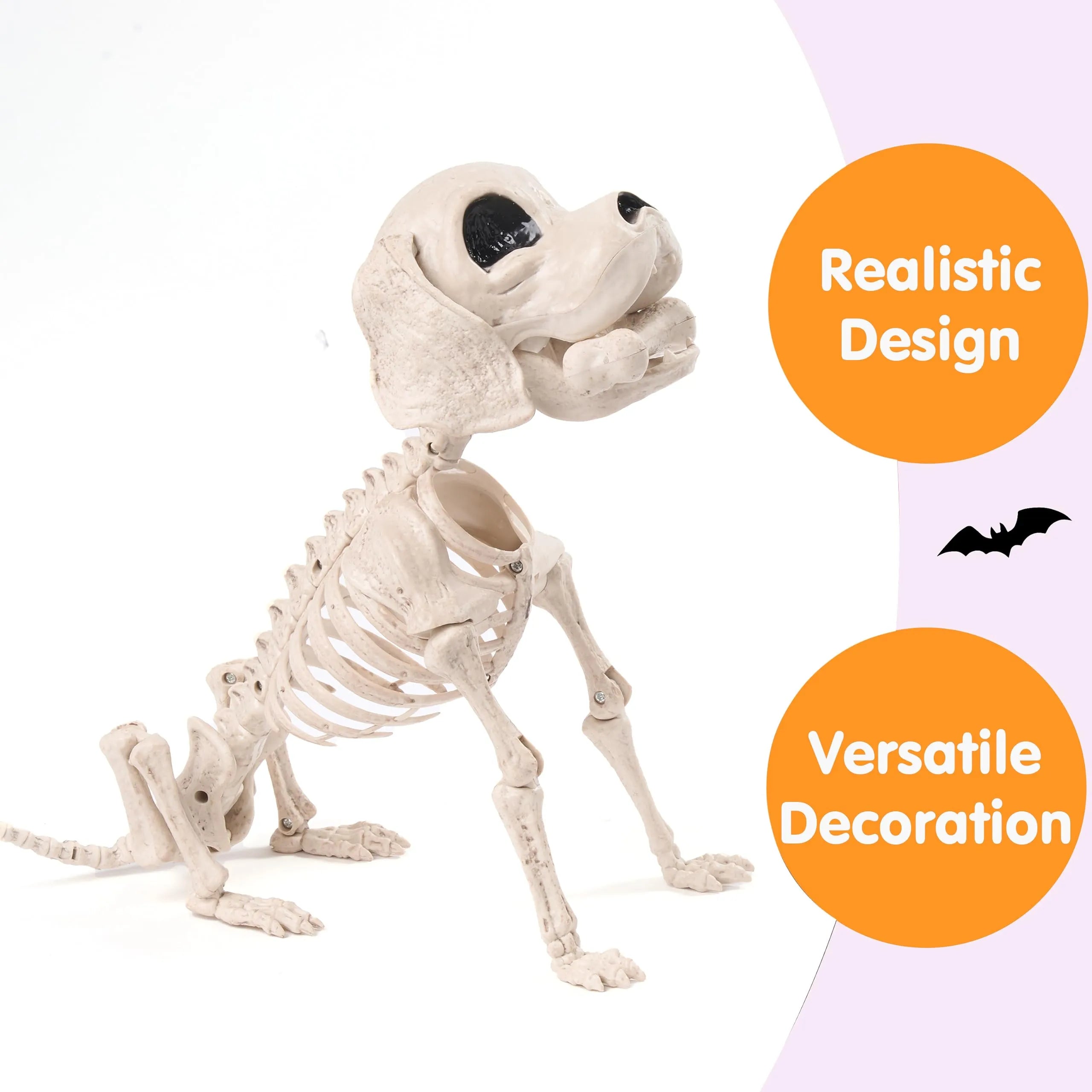 Posable Halloween Dog Skeleton with Full Body Joints - Skeleton Puppy