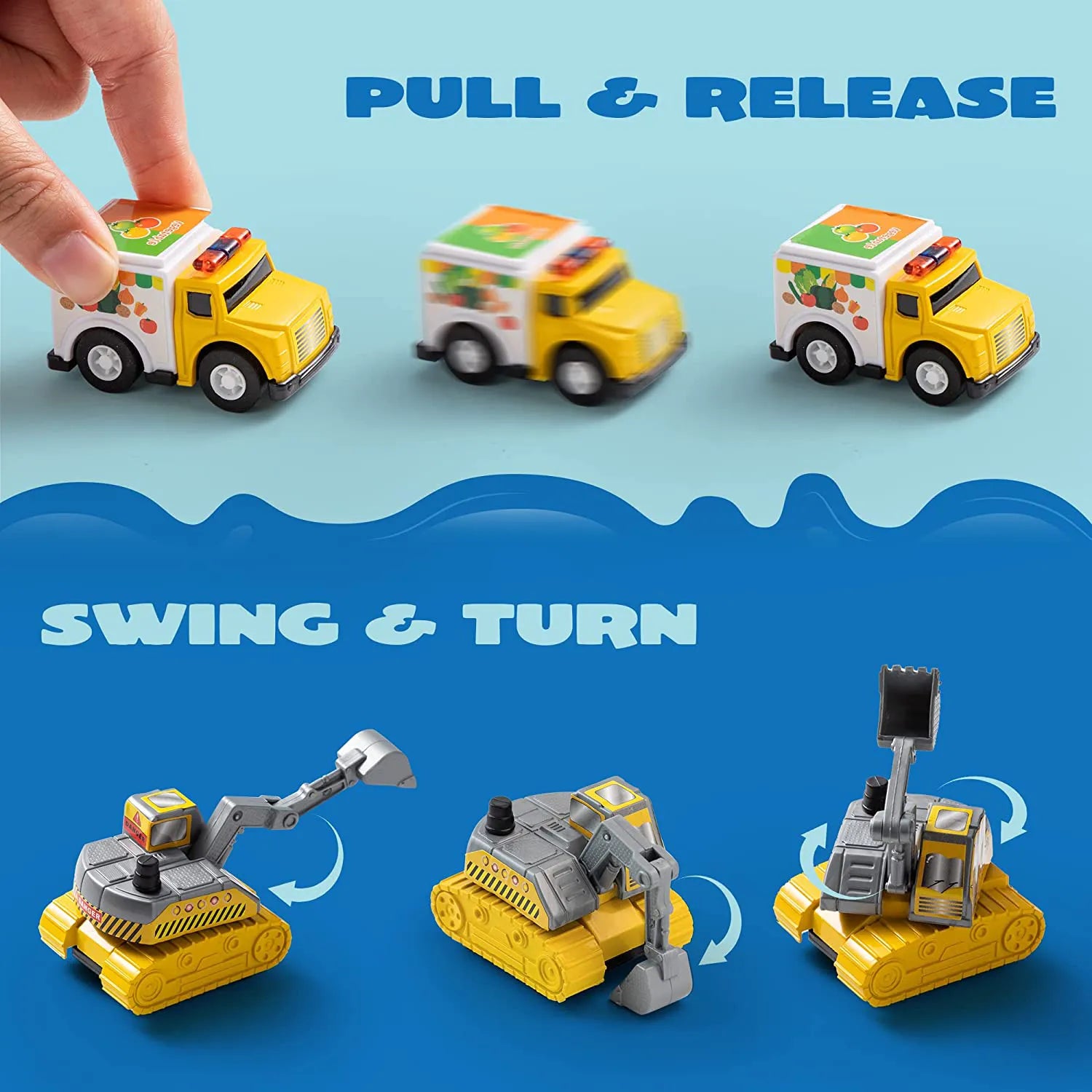 18-Pack Pull Back City Cars & Trucks Toy Set