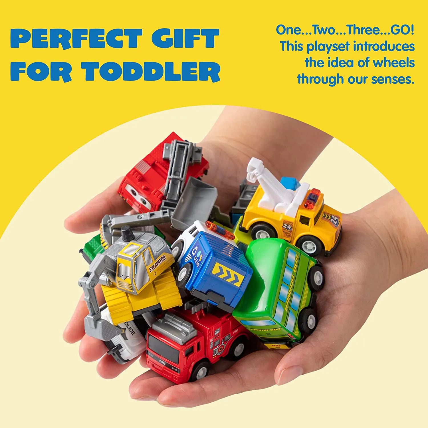 18-Pack Pull Back City Cars & Trucks Toy Set