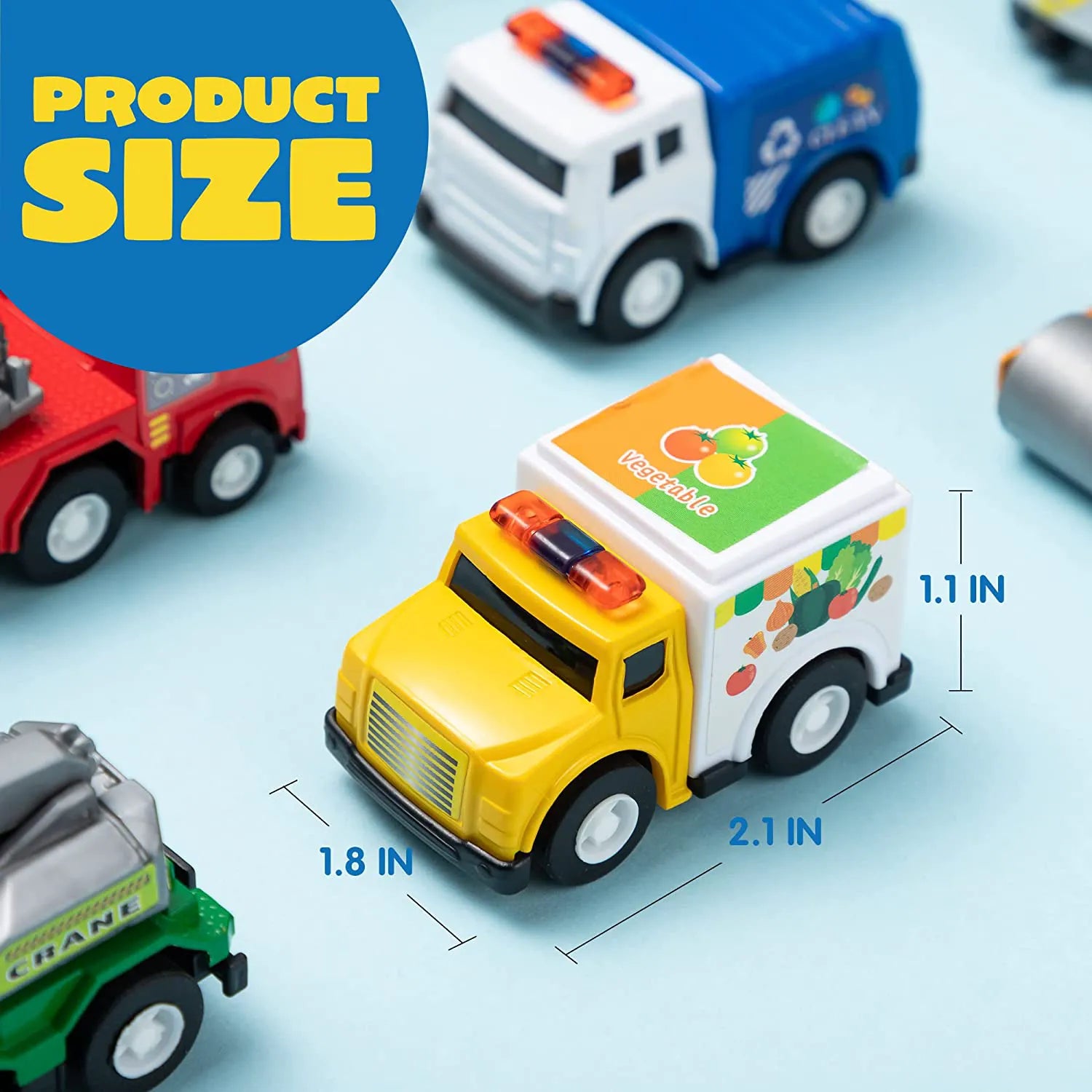 18-Pack Pull Back City Cars & Trucks Toy Set