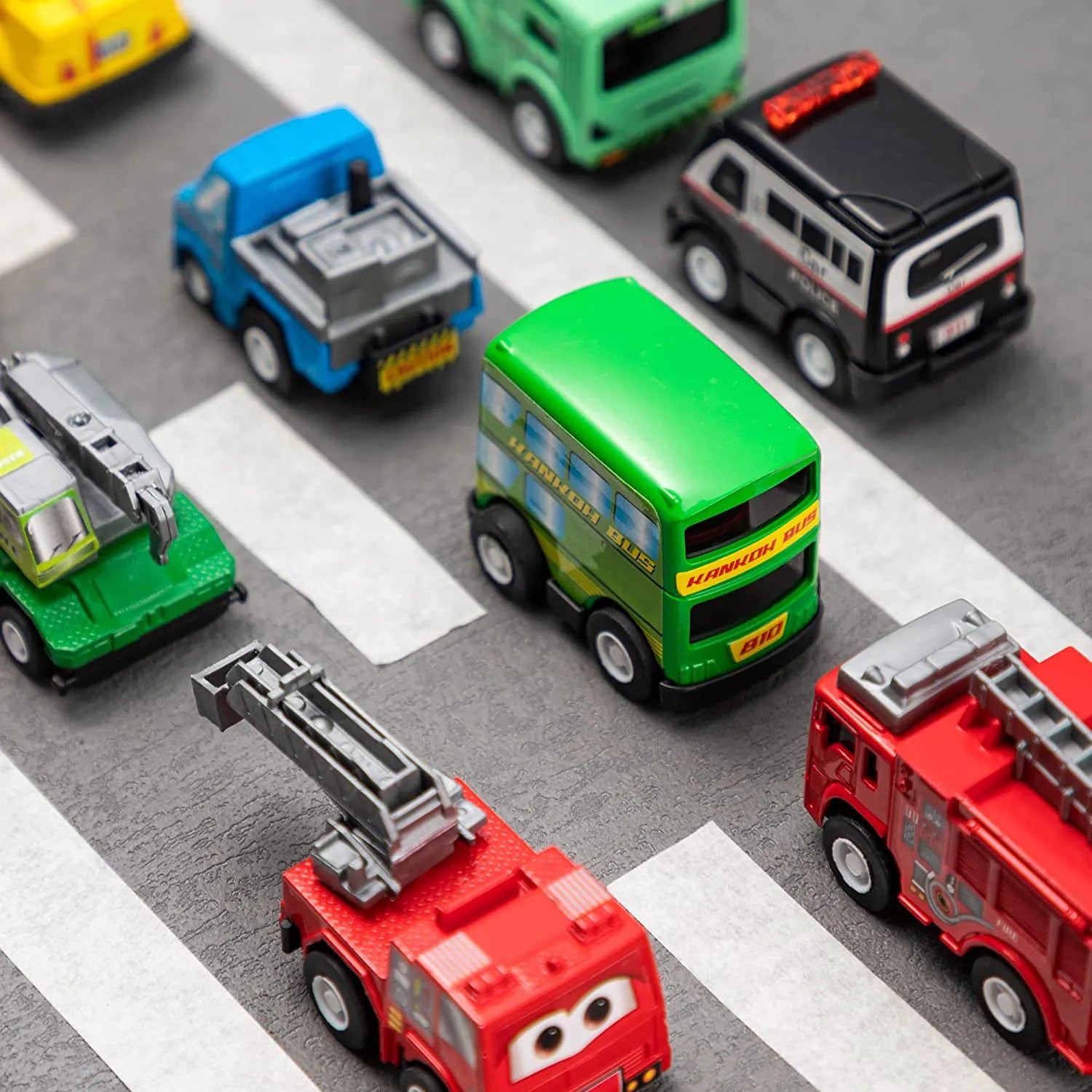 18-Pack Pull Back City Cars & Trucks Toy Set