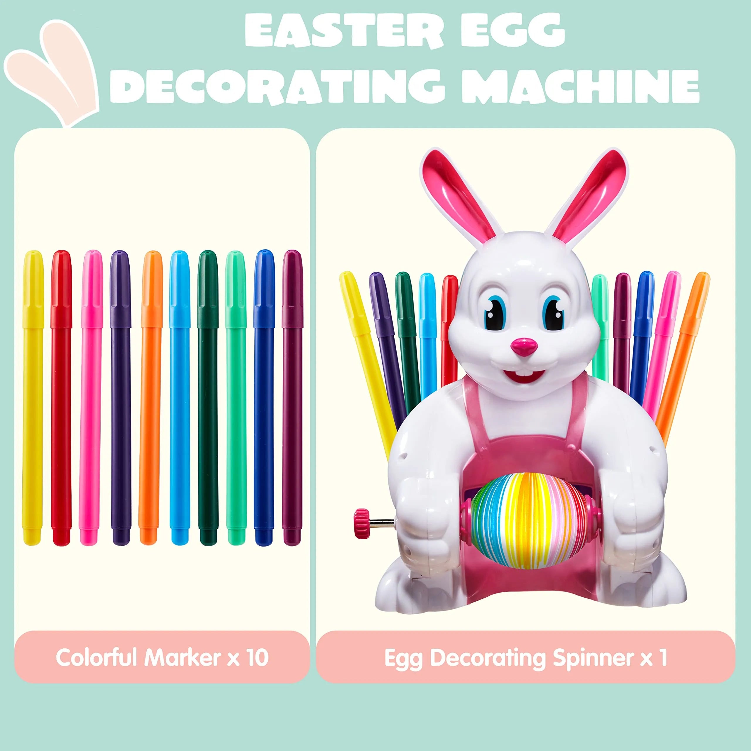 Pink Bunny Egg Whirler - Battery-Powered Spinner Decorating Machine
