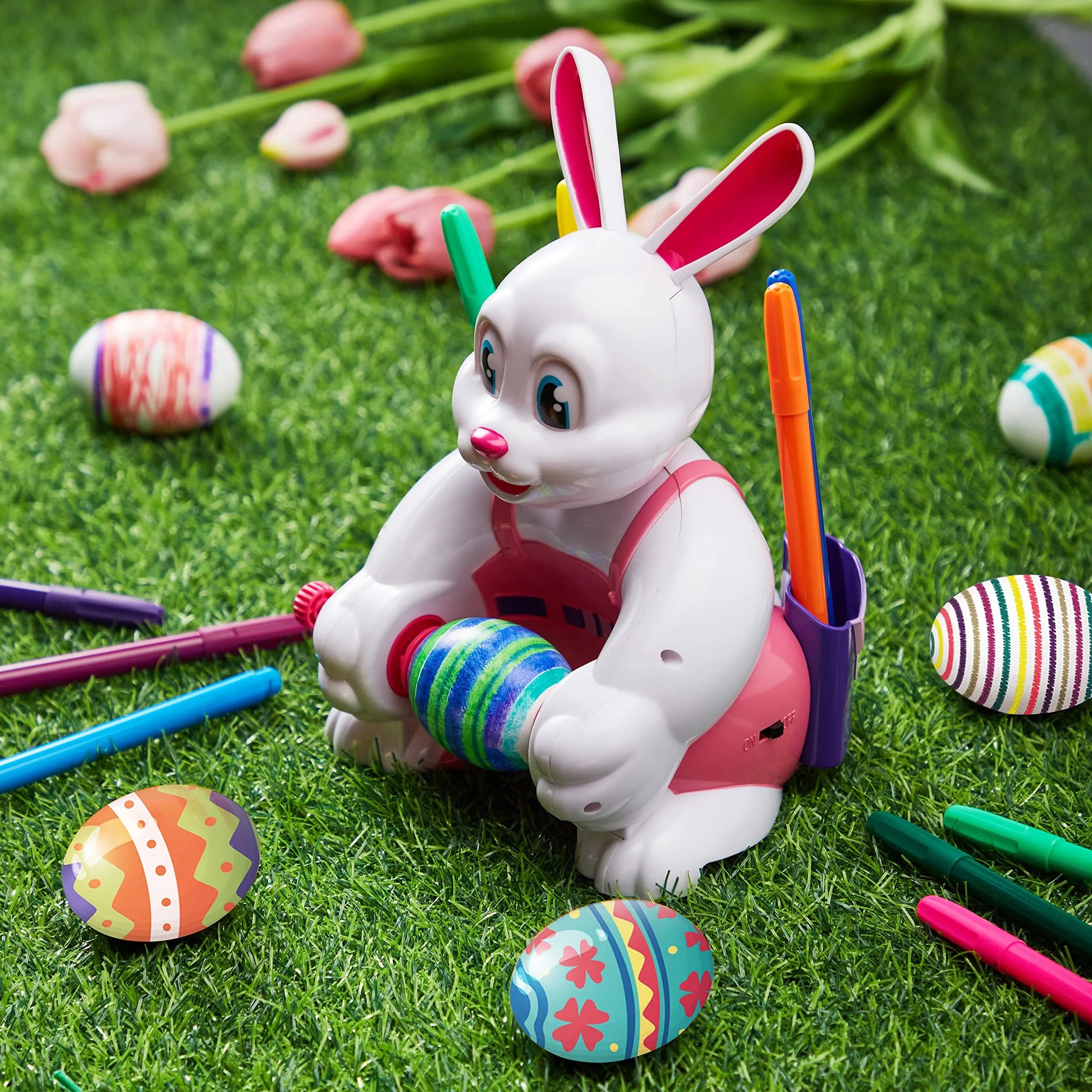 Pink Bunny Egg Whirler - Battery-Powered Spinner Decorating Machine