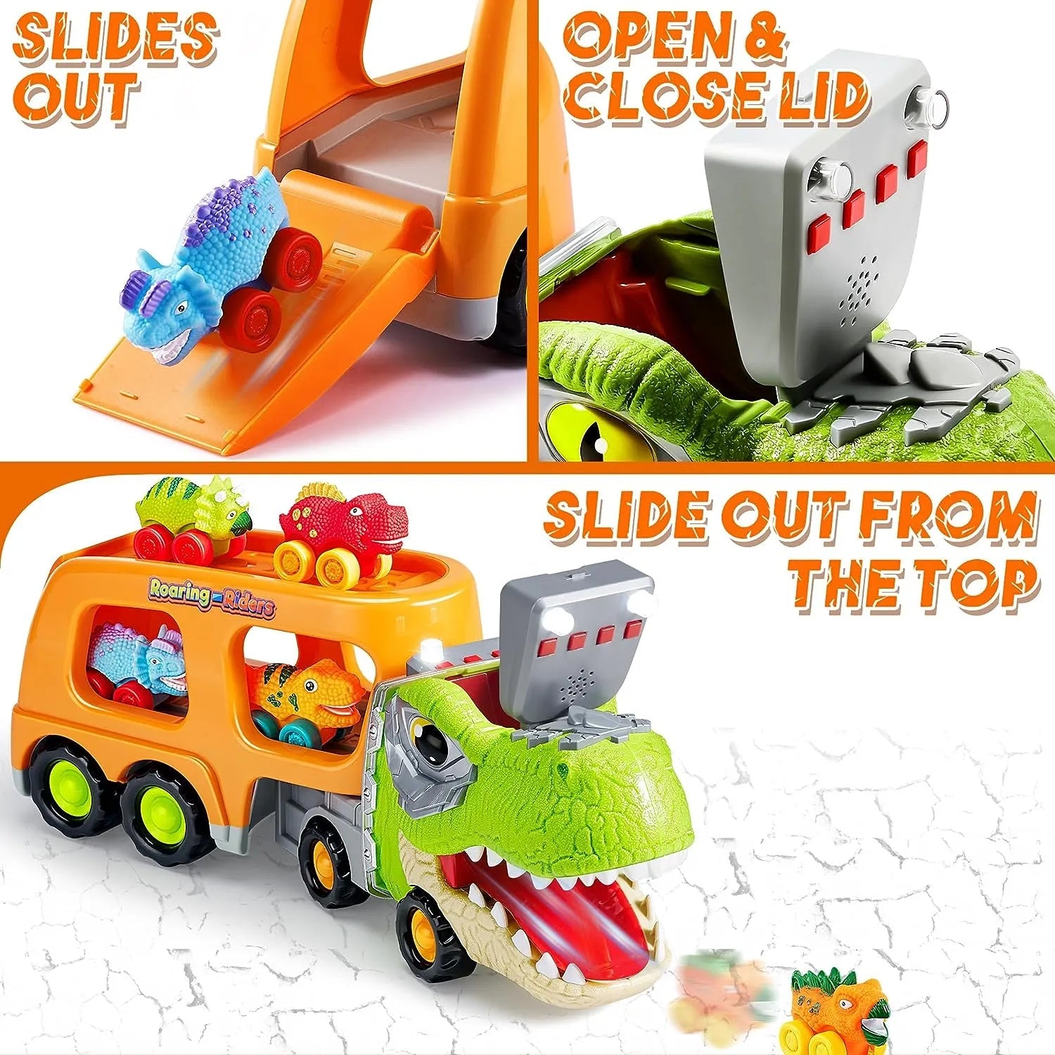 Toddler Dinosaur Truck with Music and Roaring Sound