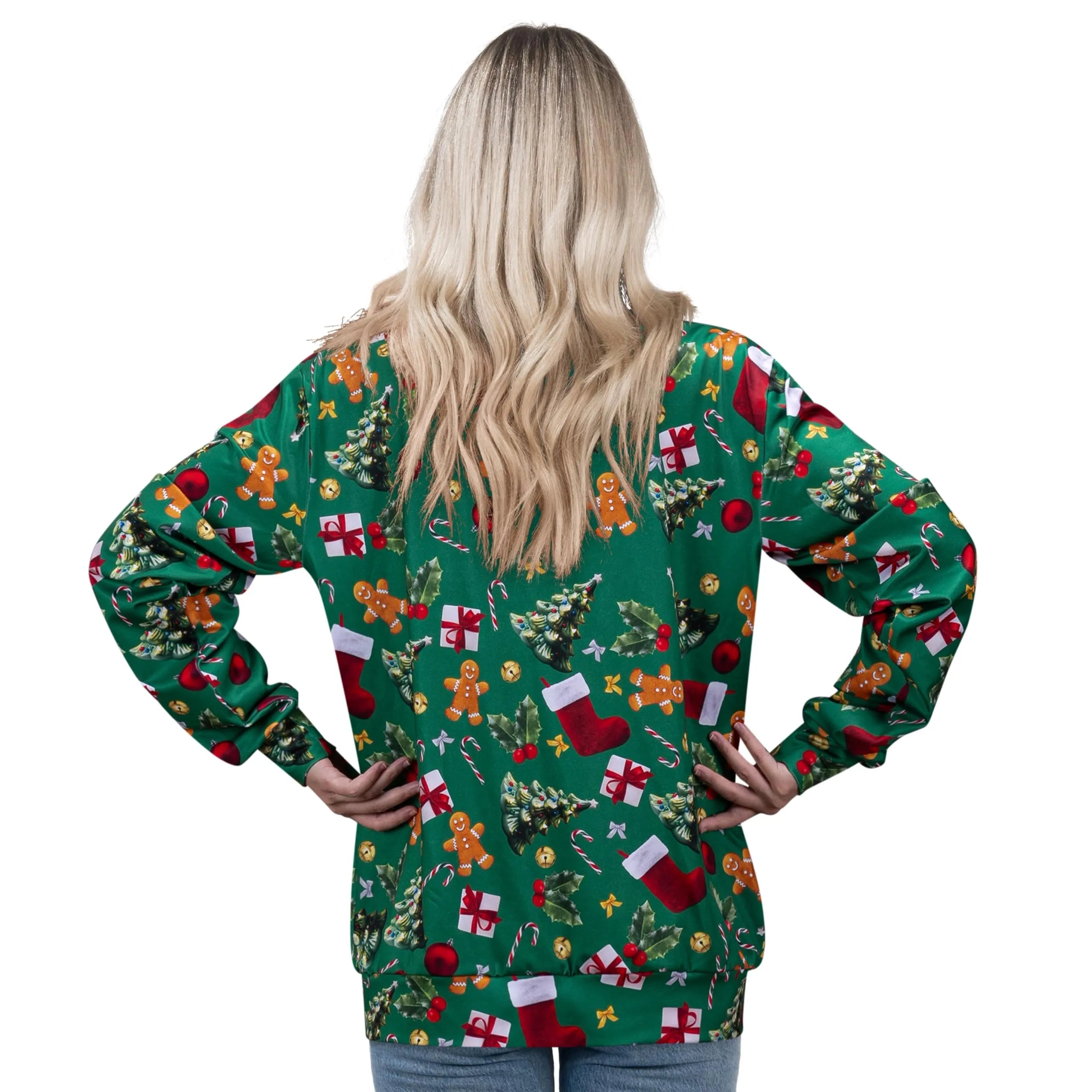 Unisex LED Light Up Reindeer Puppy Christmas Sweatshirt