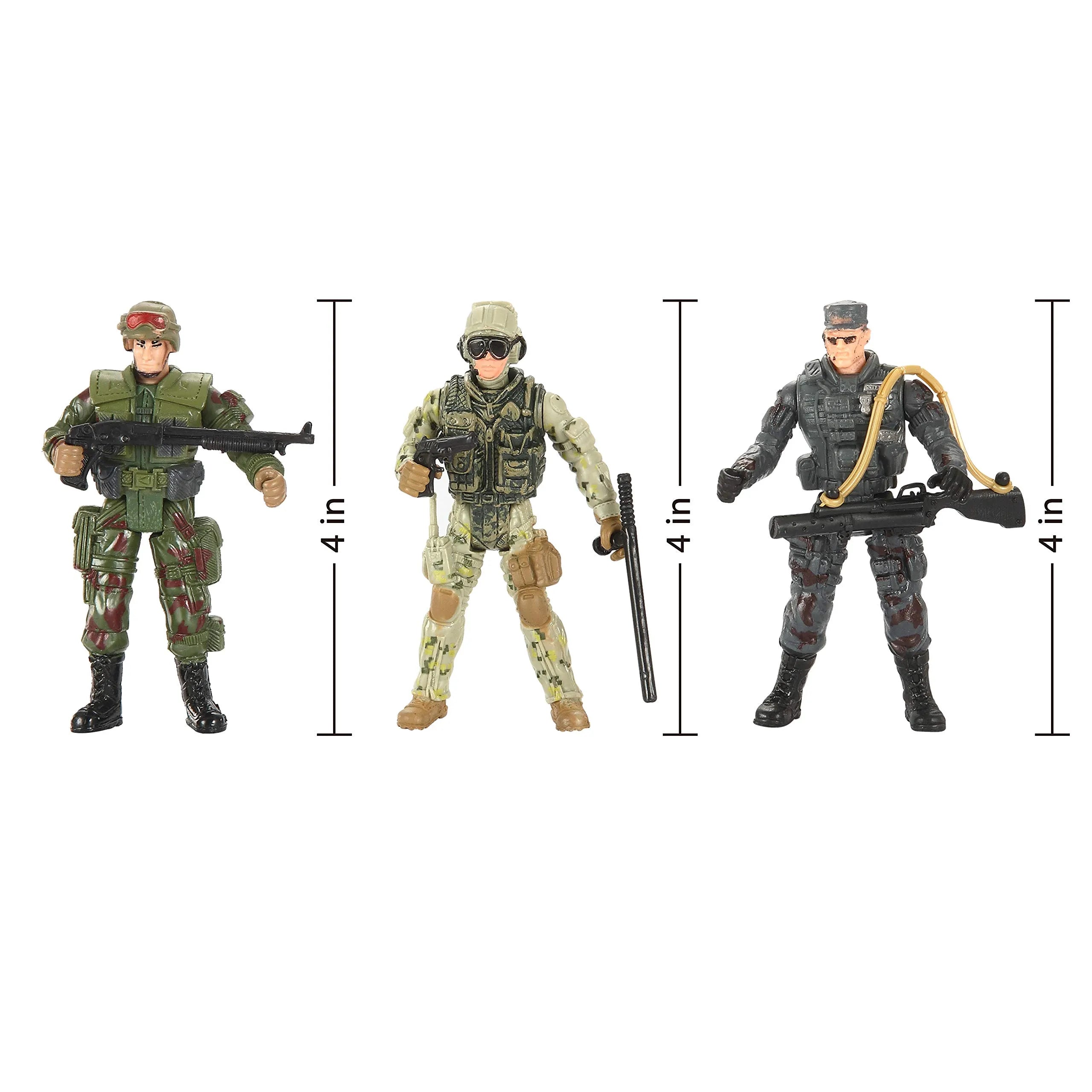 12Pcs Kids Valentine's Cards with Military Action Figure Toys - Classroom Exchange Gifts