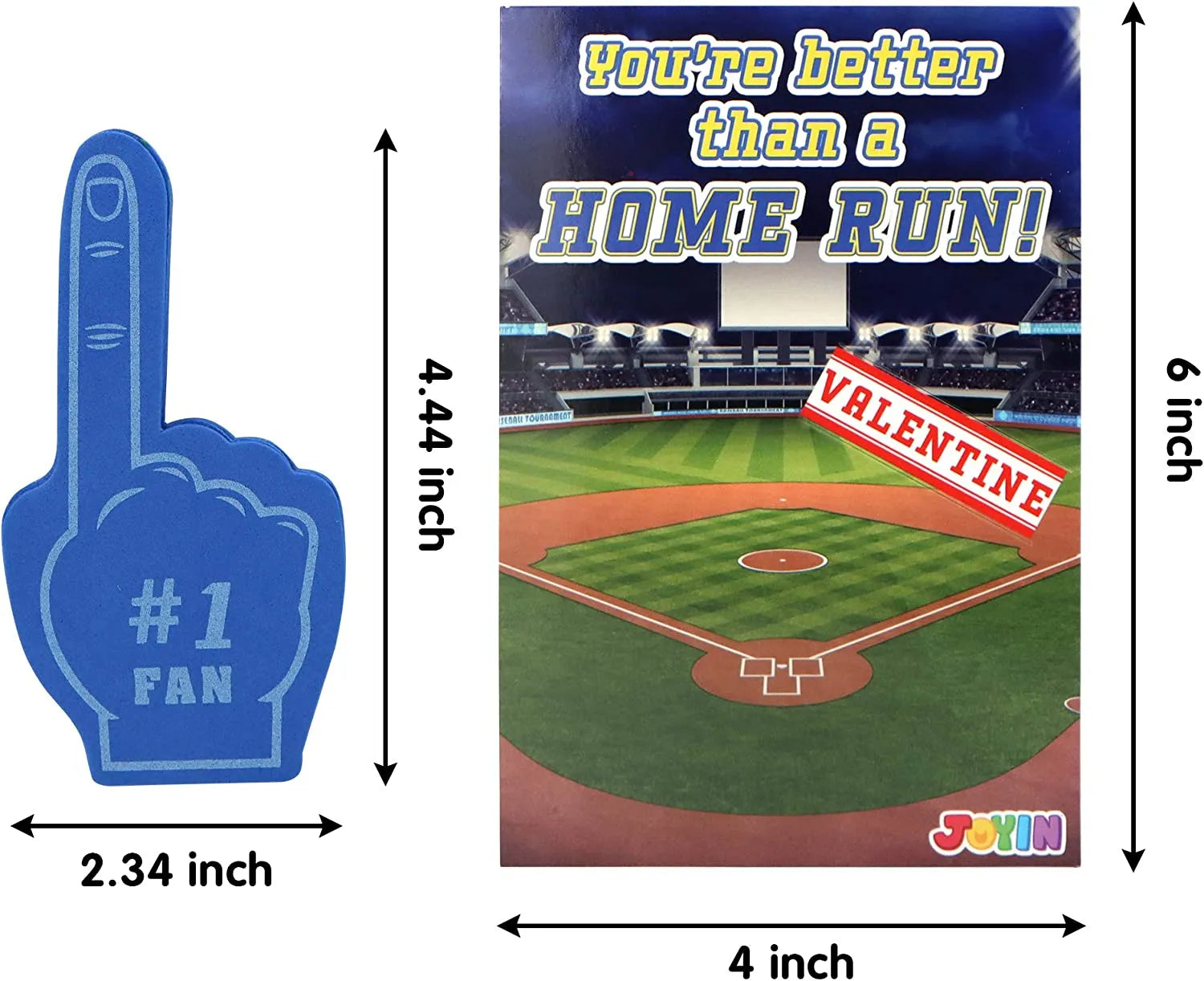 28 Foam Fingers with Valentine's Day Cards for Classroom Exchange