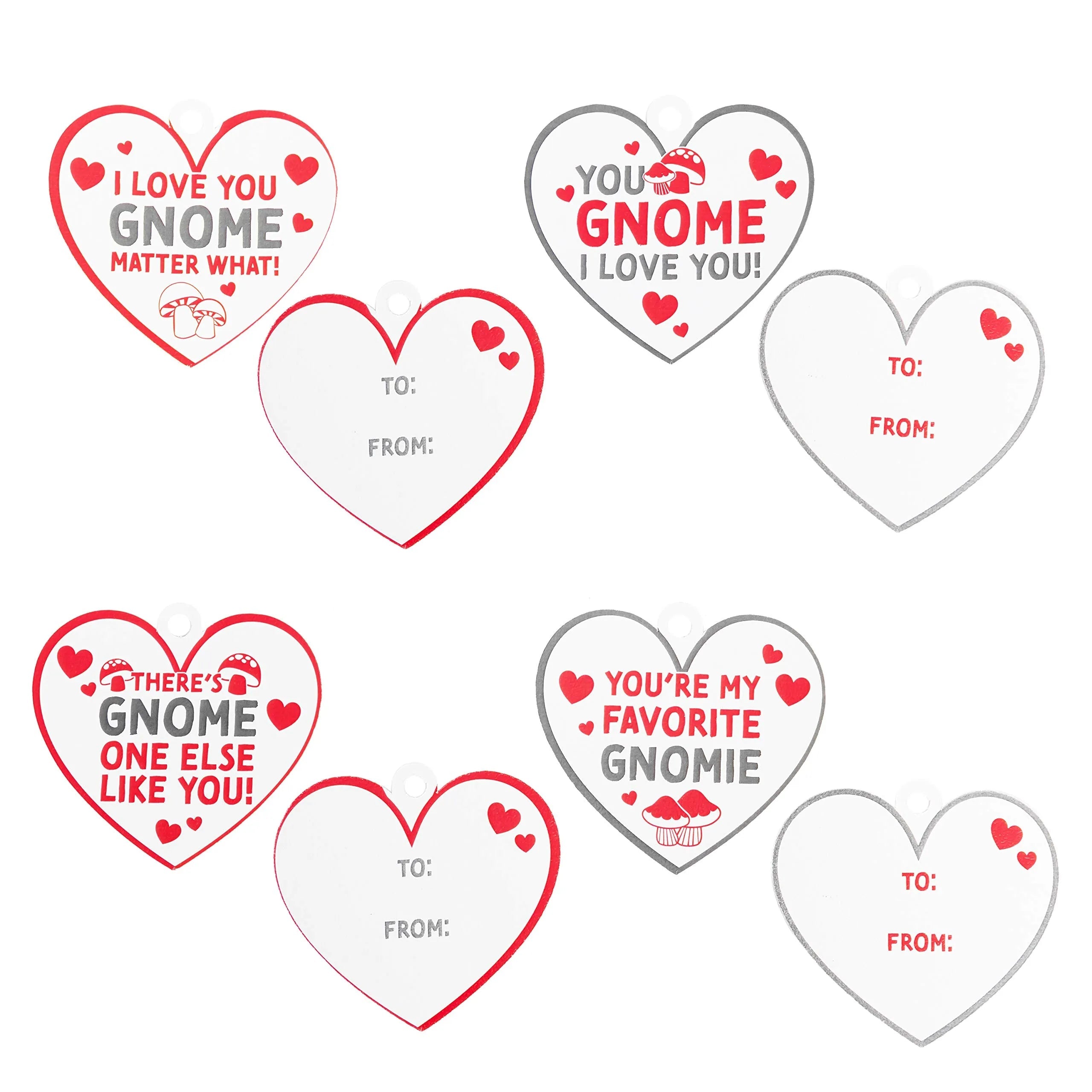 16 Gnome Valentine's Day Cards with Plush Toys for Kids Classroom Exchange