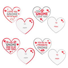 16 Gnome Valentine's Day Cards with Plush Toys for Kids Classroom Exchange