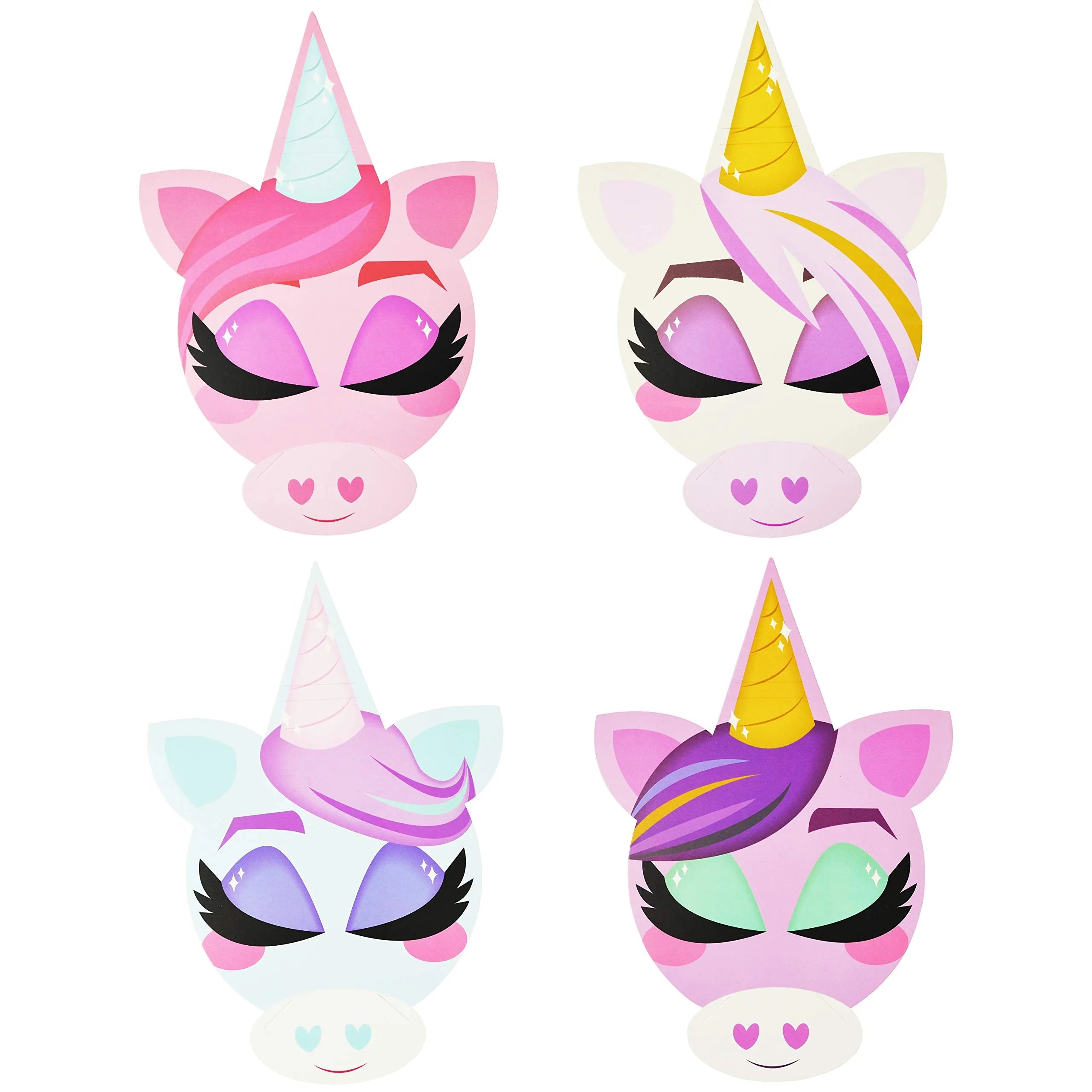 16 Pcs Kids Valentine's Cards with Unicorn Headbands - Classroom Exchange Gifts