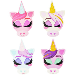 16 Pcs Kids Valentine's Cards with Unicorn Headbands - Classroom Exchange Gifts