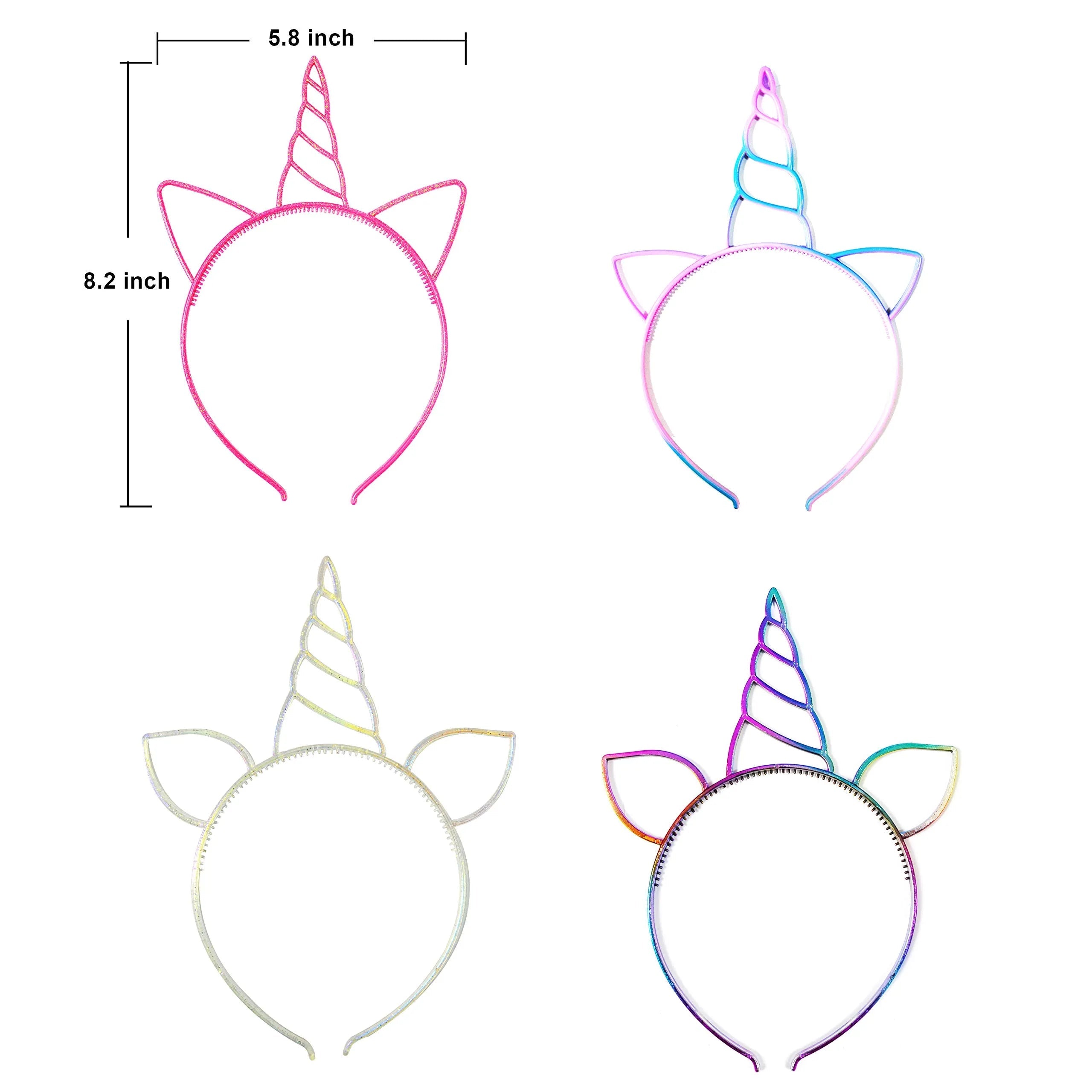 16 Pcs Kids Valentine's Cards with Unicorn Headbands - Classroom Exchange Gifts