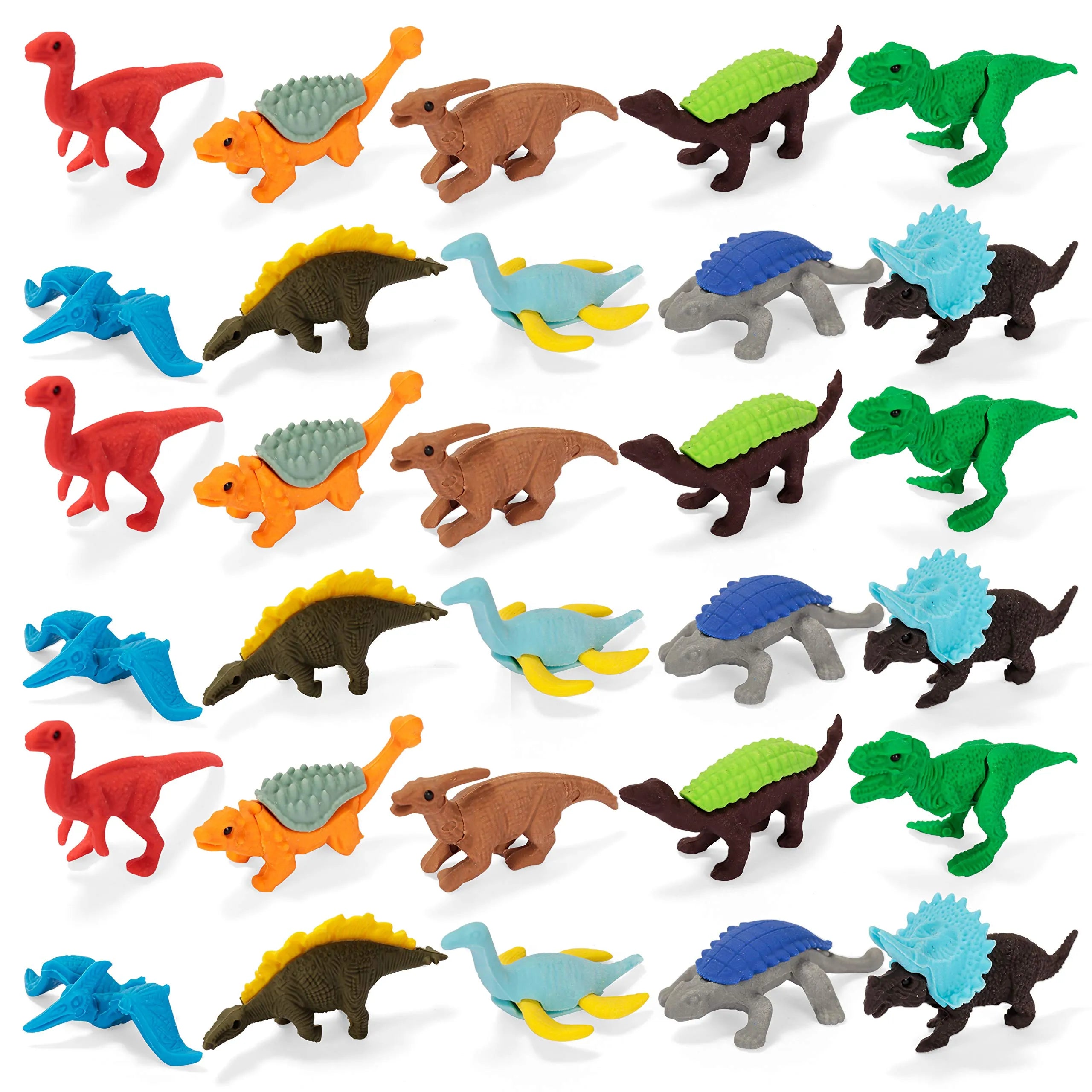 30-Piece Dinosaur Eraser Set with Valentine's Day Cards for Kids Classroom Exchange Gifts