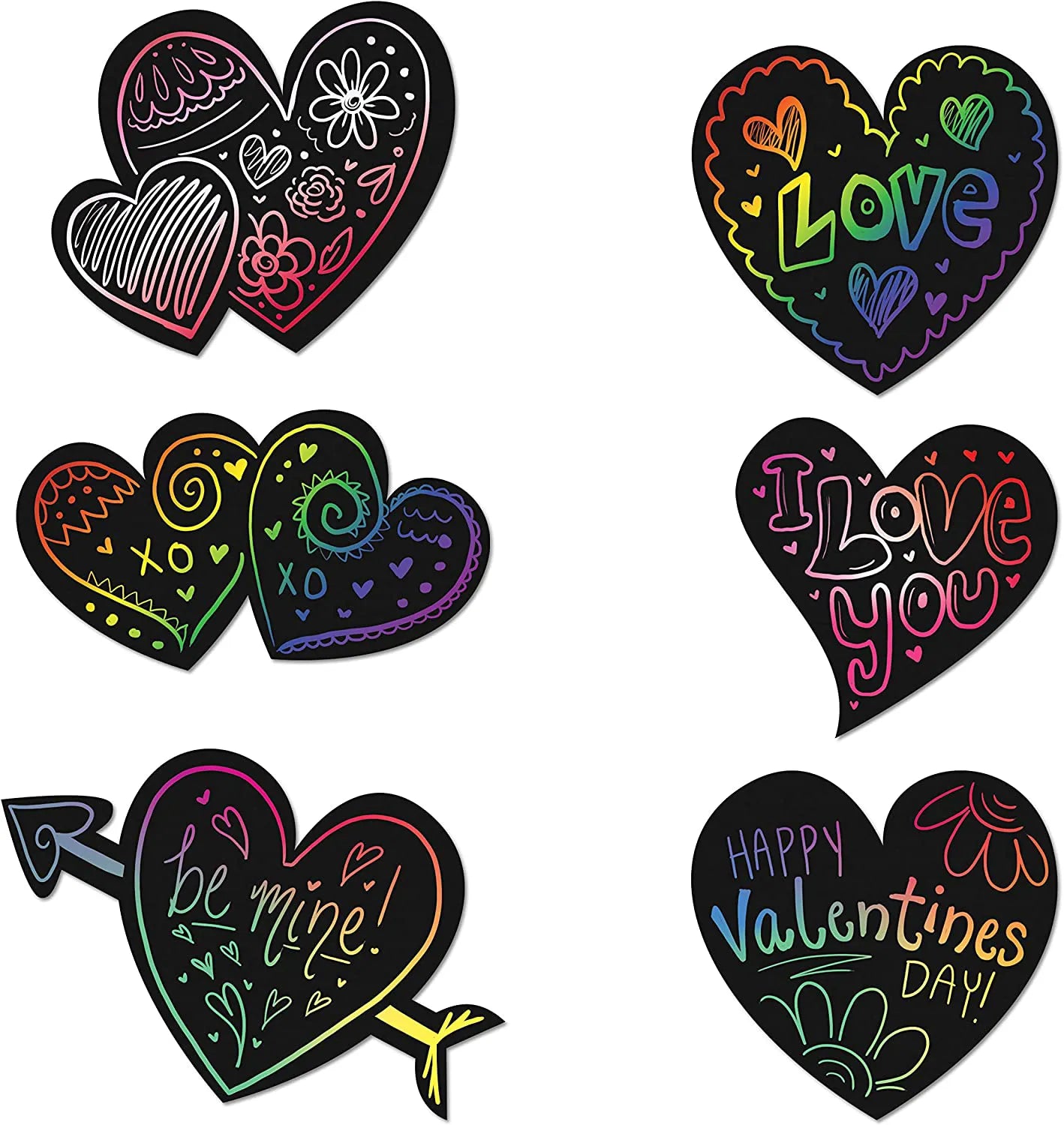 Valentine's Day Heart-Shaped Scratch Sticker Roll Gift Cards