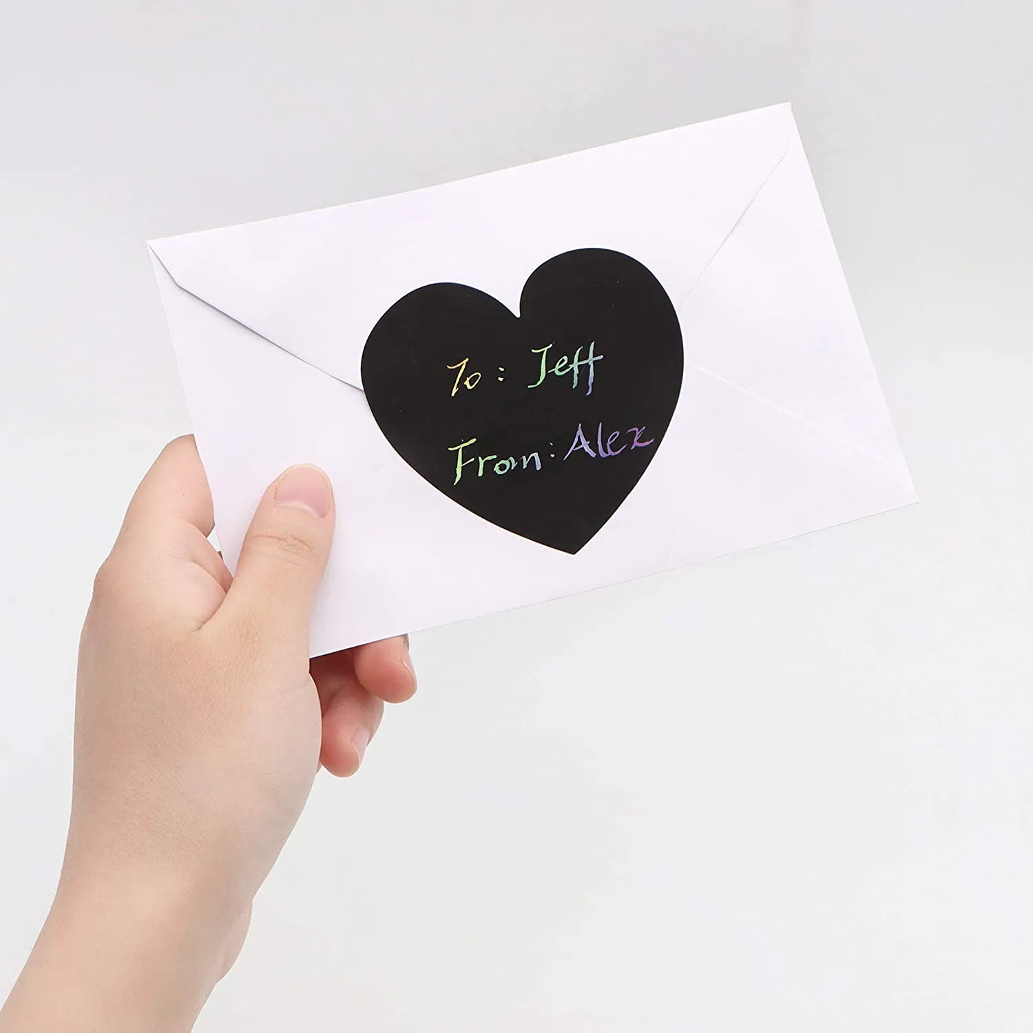Valentine's Day Heart-Shaped Scratch Sticker Roll Gift Cards