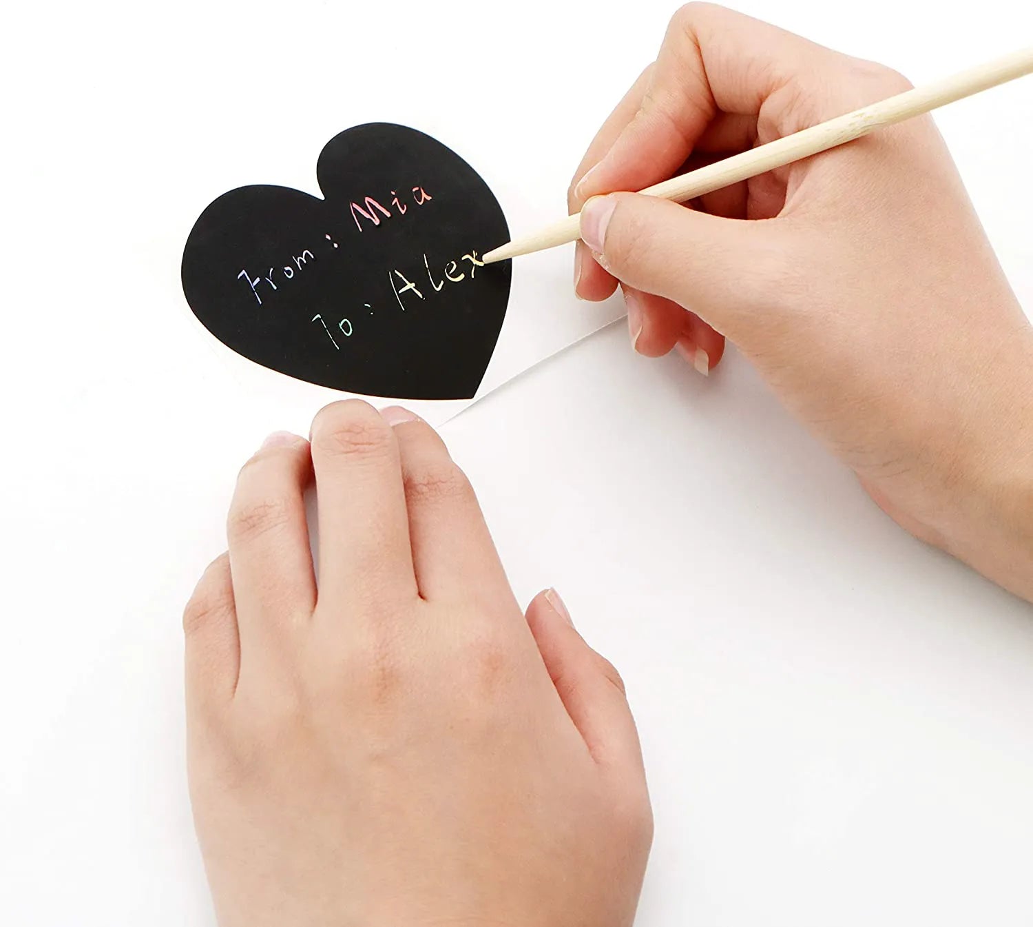 Valentine's Day Heart-Shaped Scratch Sticker Roll Gift Cards