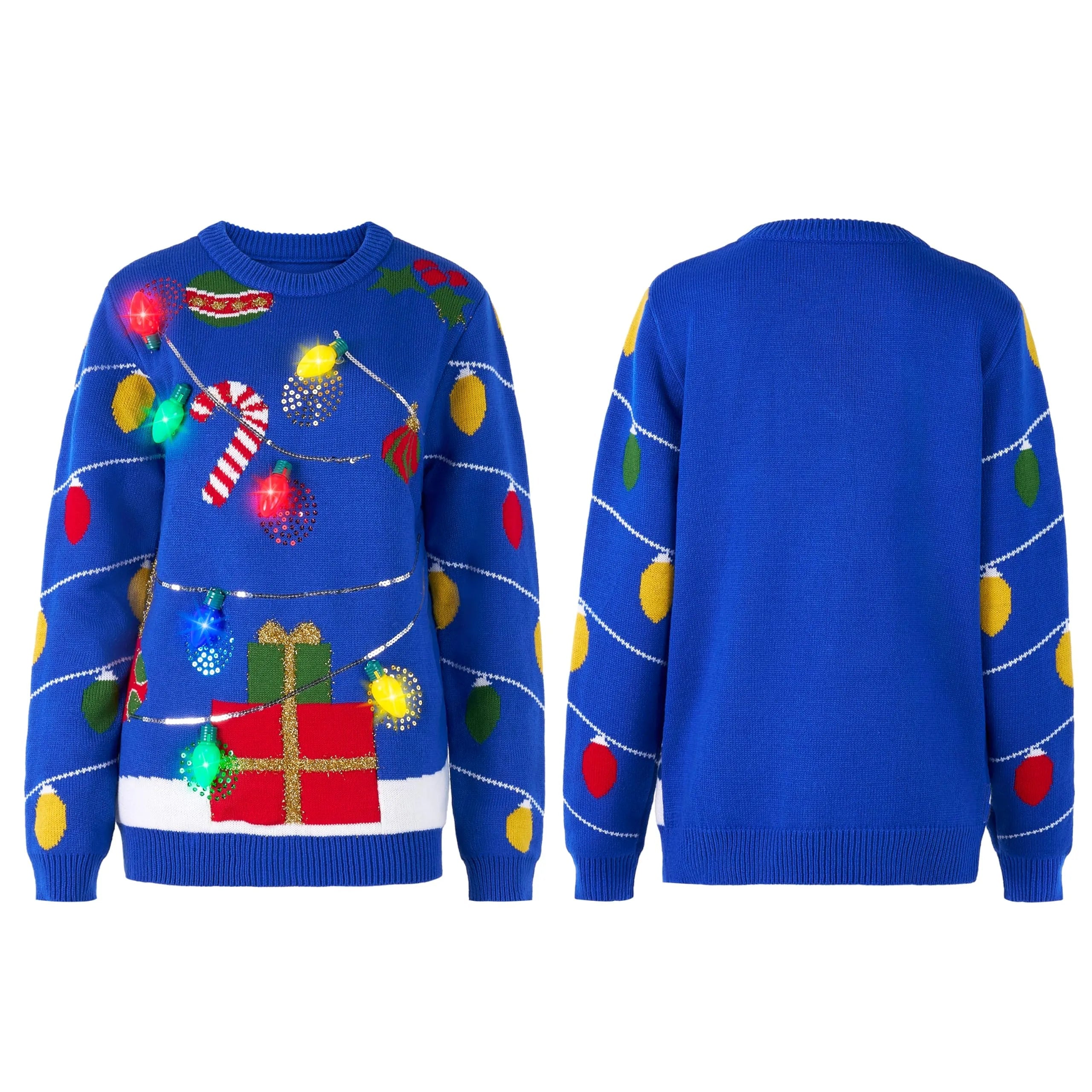 Women's LED Light-Up String Light Ugly Christmas Sweater
