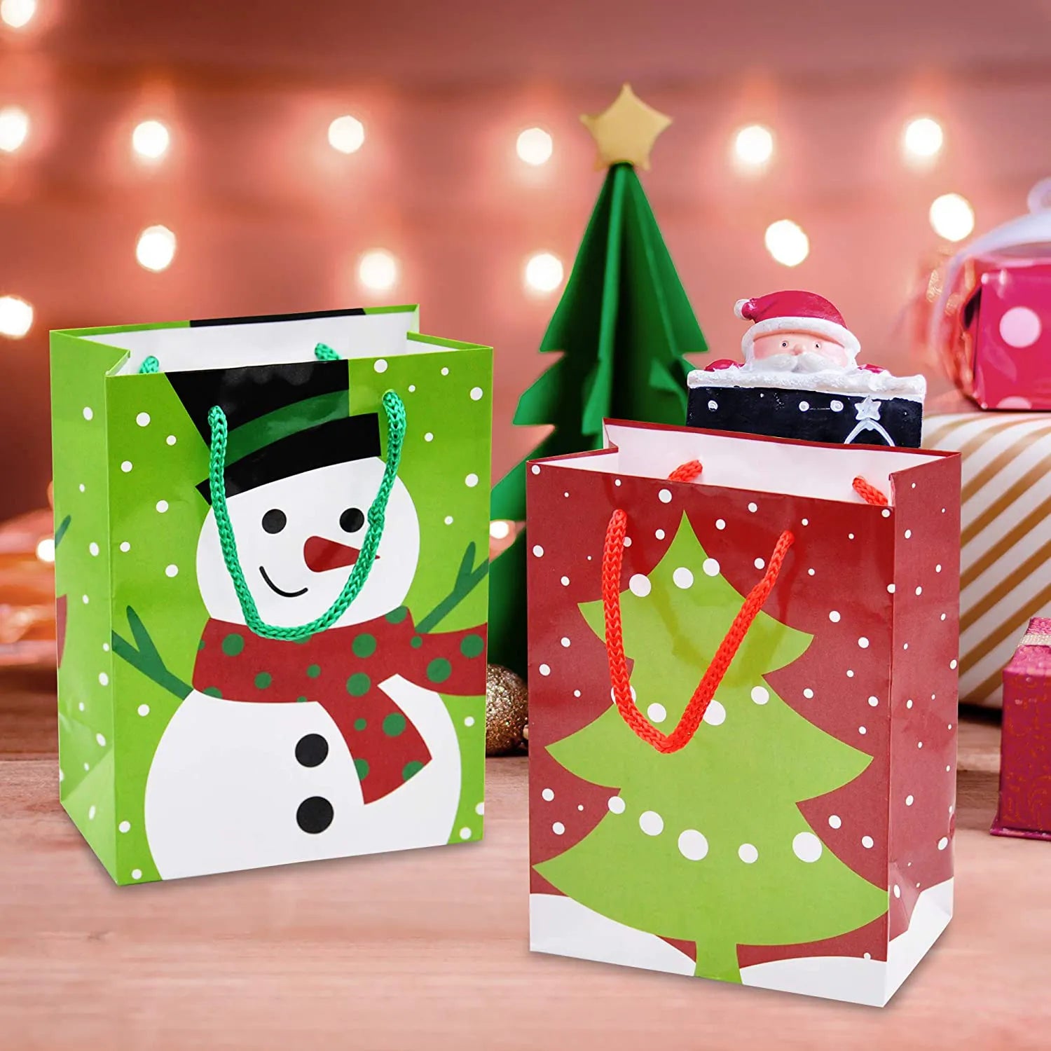 18 Pack Christmas Gift Bags - Holiday Paper Bags