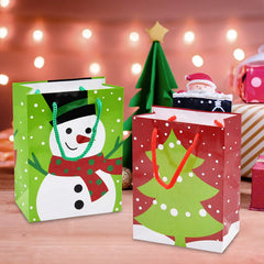 18 Pack Christmas Gift Bags - Holiday Paper Bags