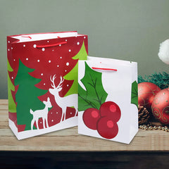 20 Christmas Goody Gift Bags with Handles, Assorted Sizes