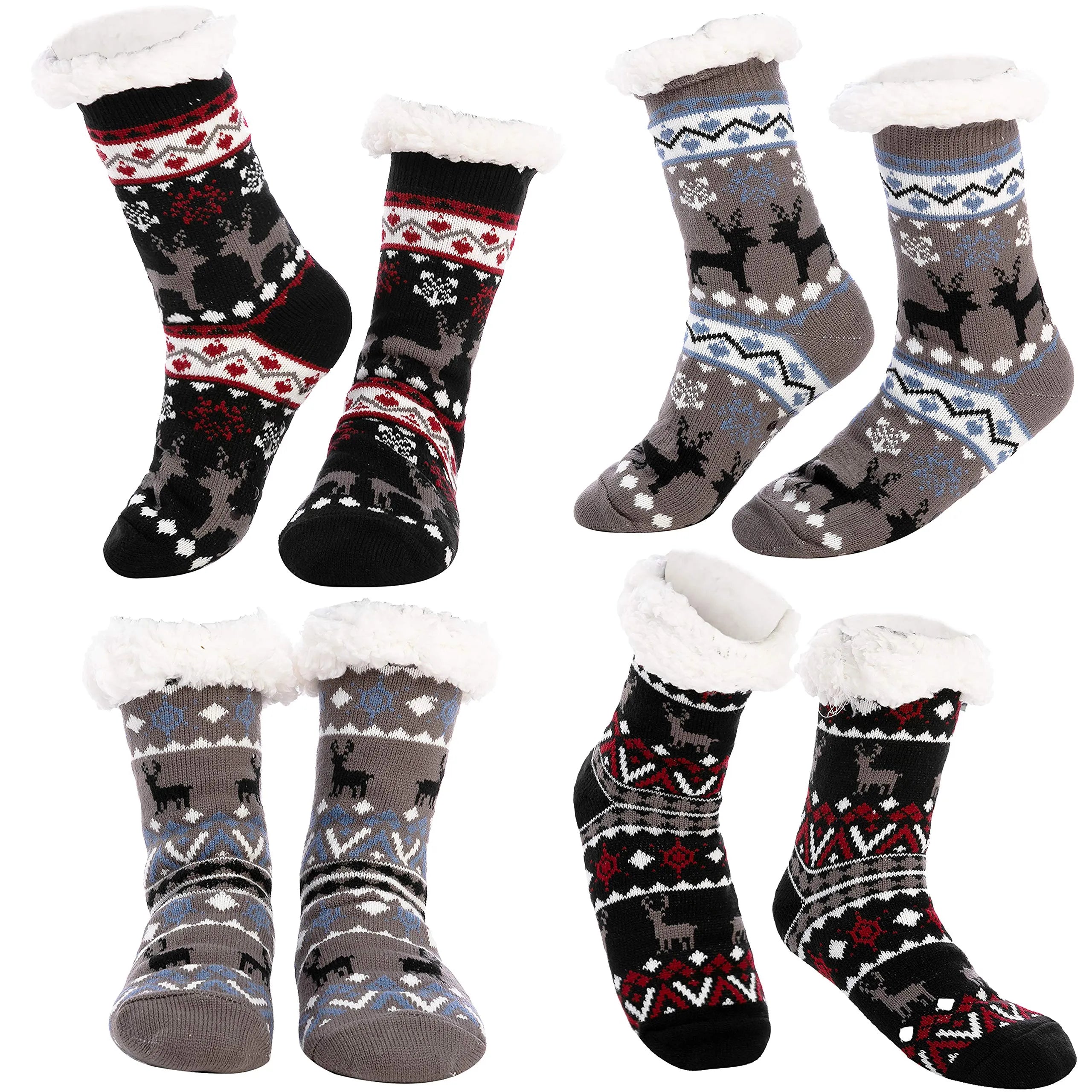 Premium Fleece Crew Socks - 4 Pack