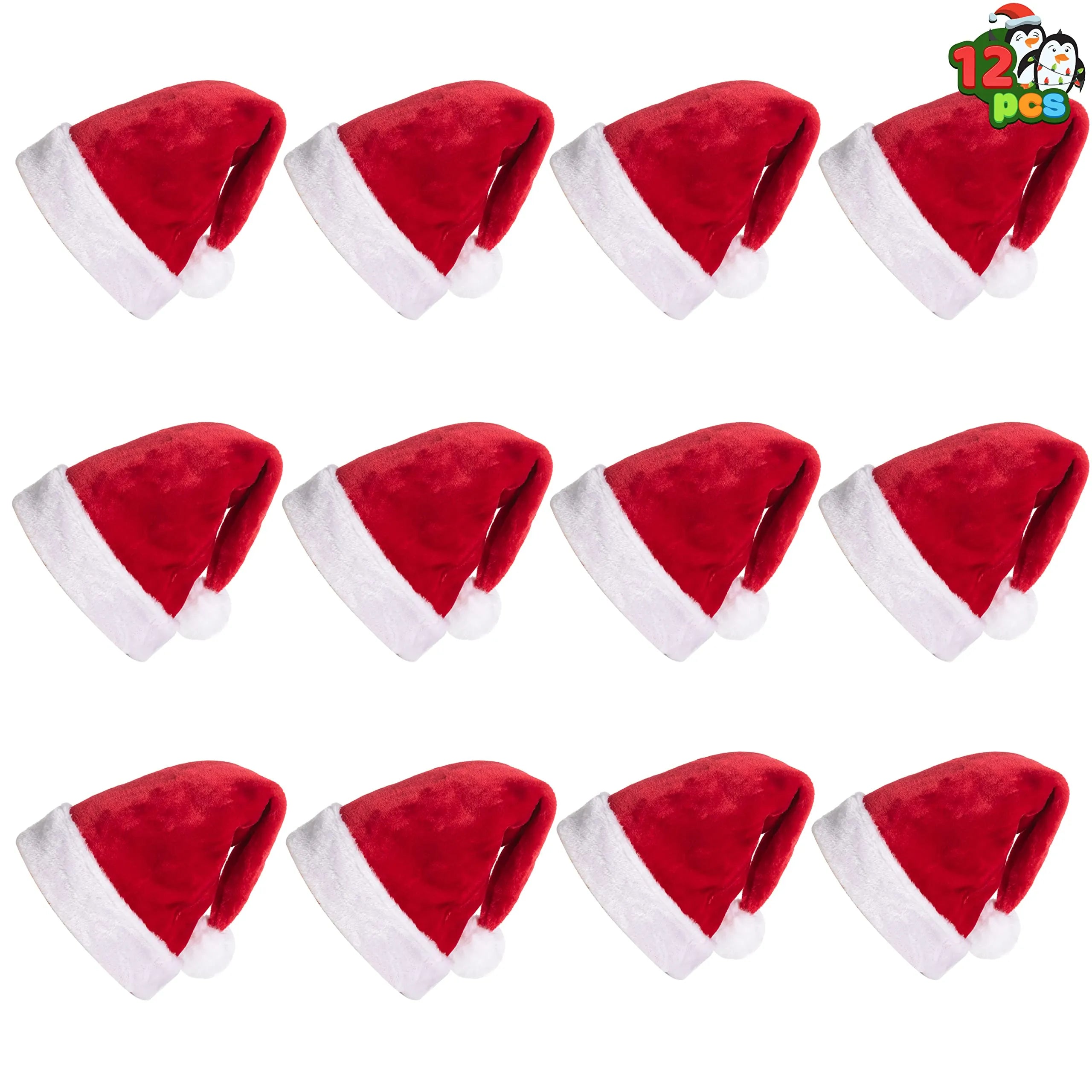 Premium Christmas Santa Hats (12-Pack)