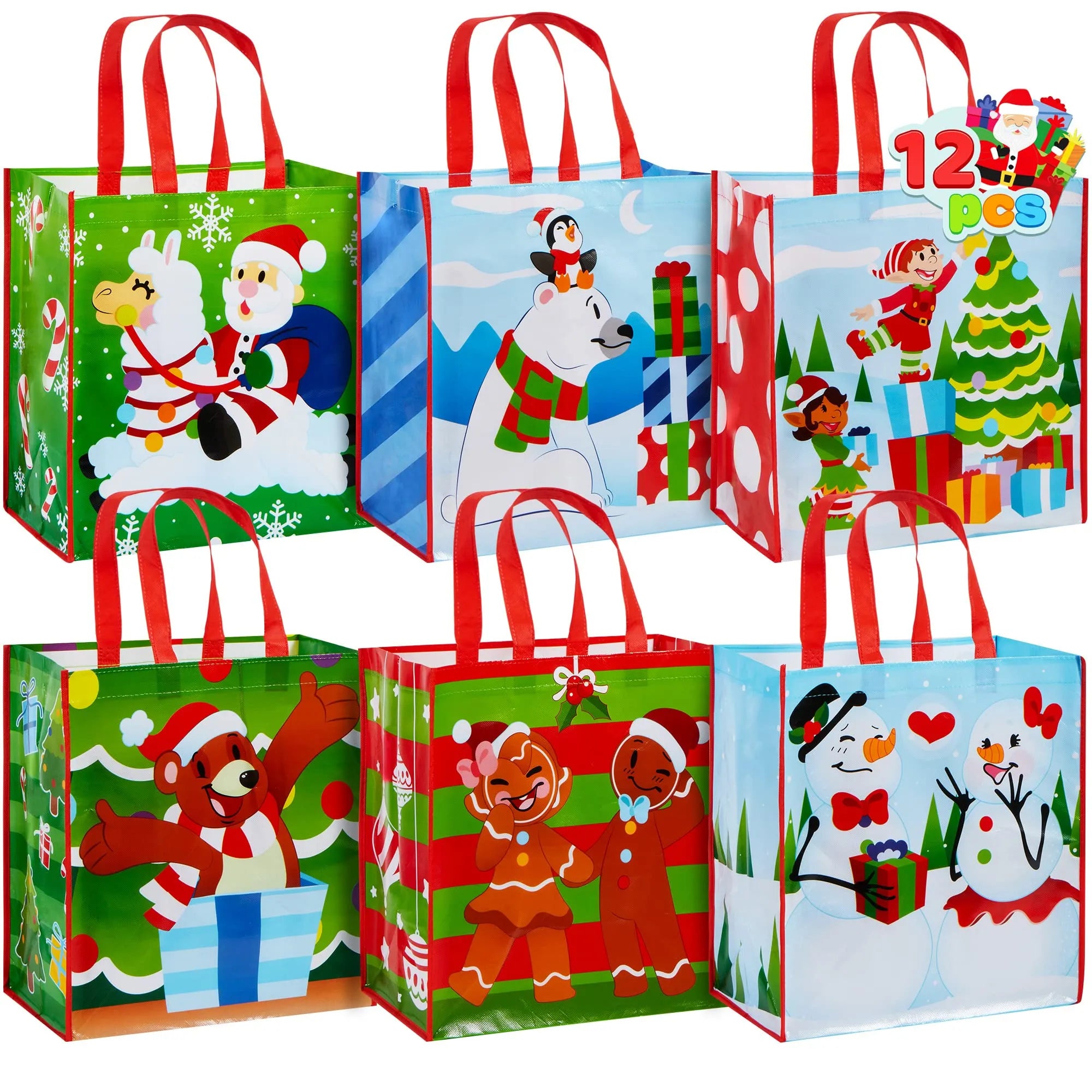 Tote Bags, 6 Designs, 12 Pcs