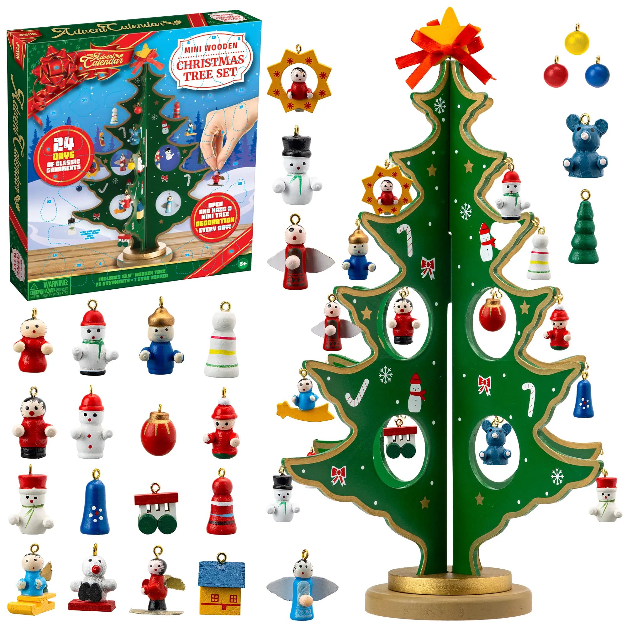 Tabletop Wooden Christmas Tree Advent Calendar