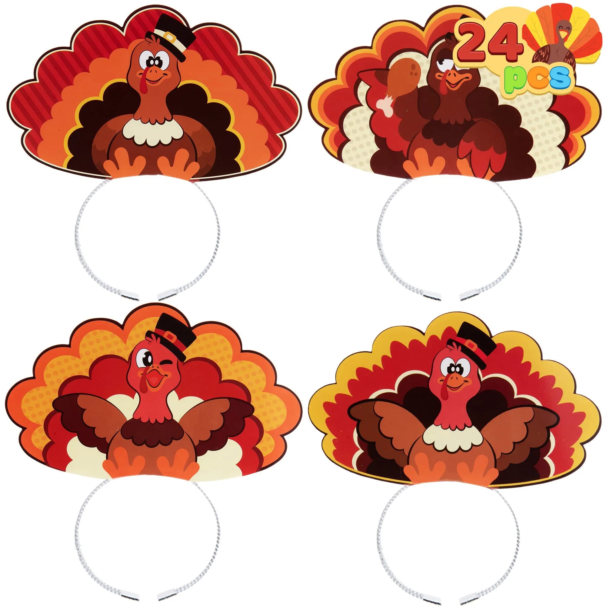 Thanksgiving Turkey Headband (24 Pack)