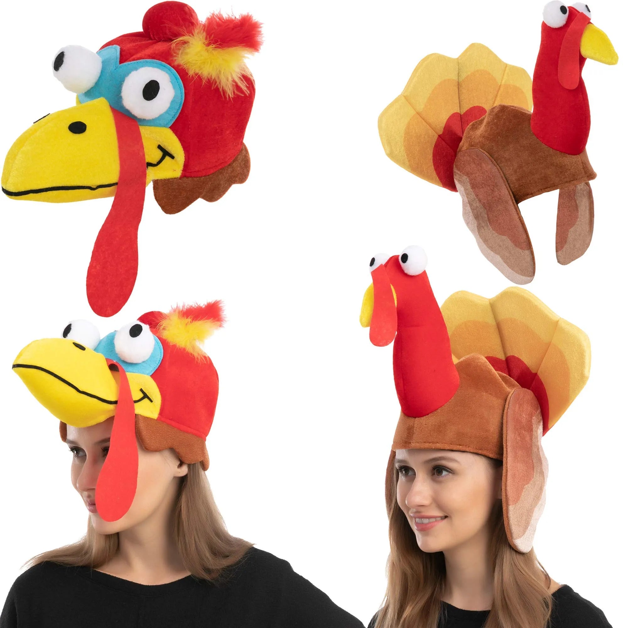 2-Pack Silly Thanksgiving Turkey Hat