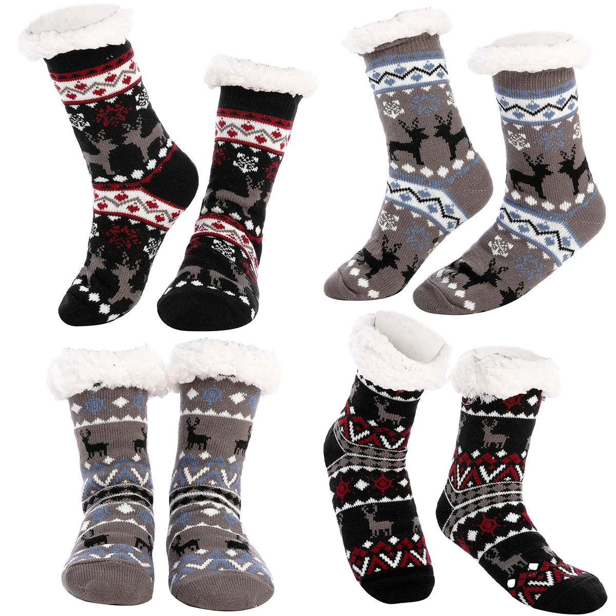 Premium Fleece Crew Socks - 4 Pack
